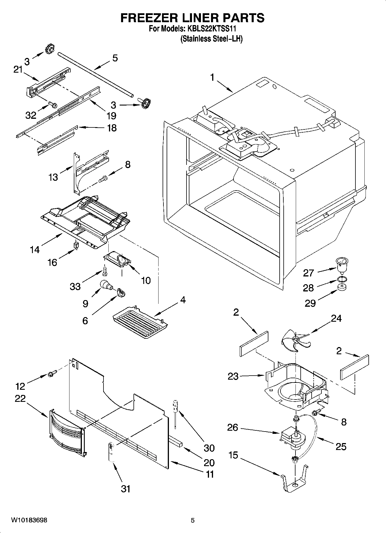 03 - FREEZER LINER PARTS