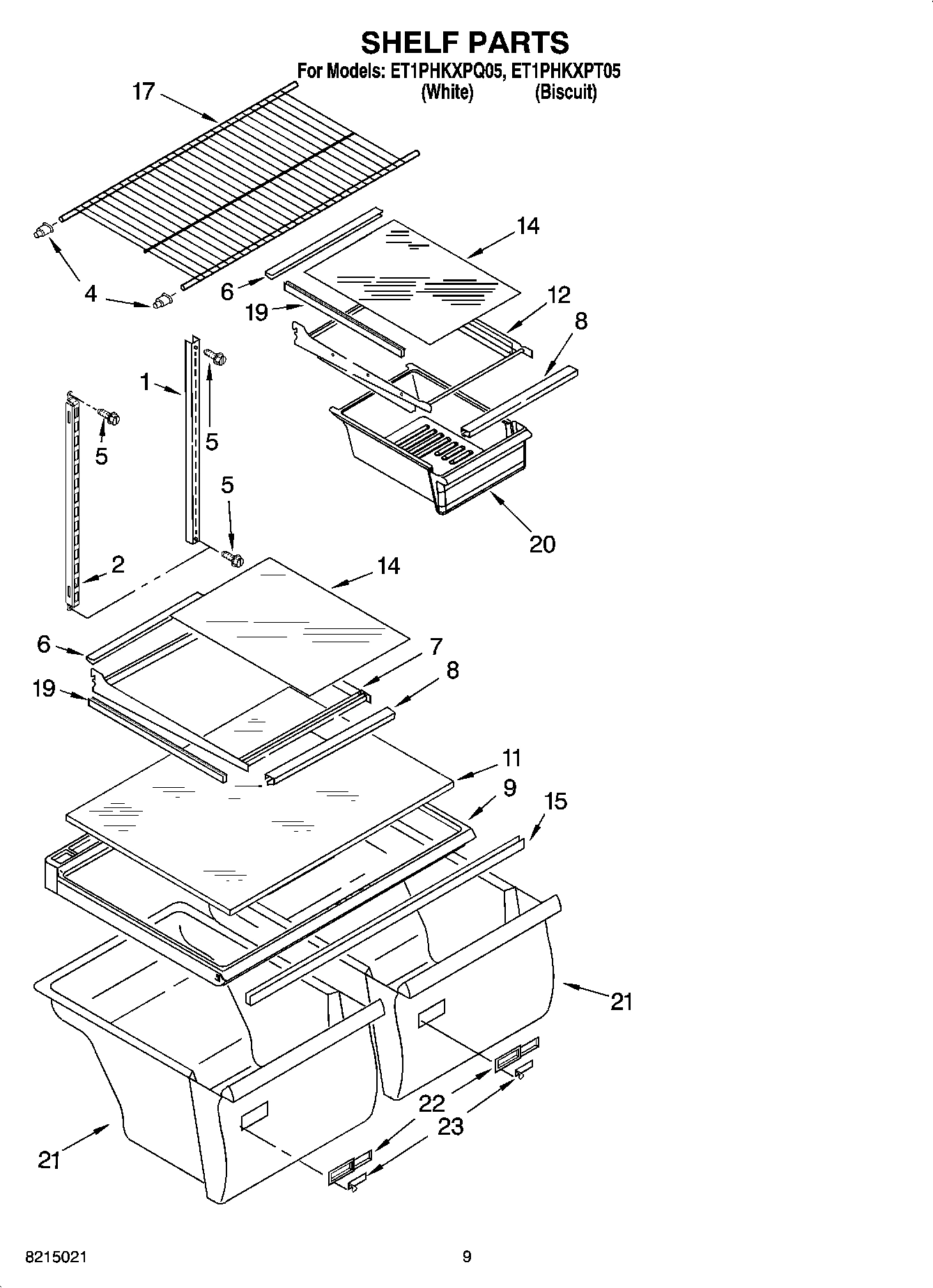 05 - SHELF PARTS, OPTIONAL PARTS (NOT INCLUDED)