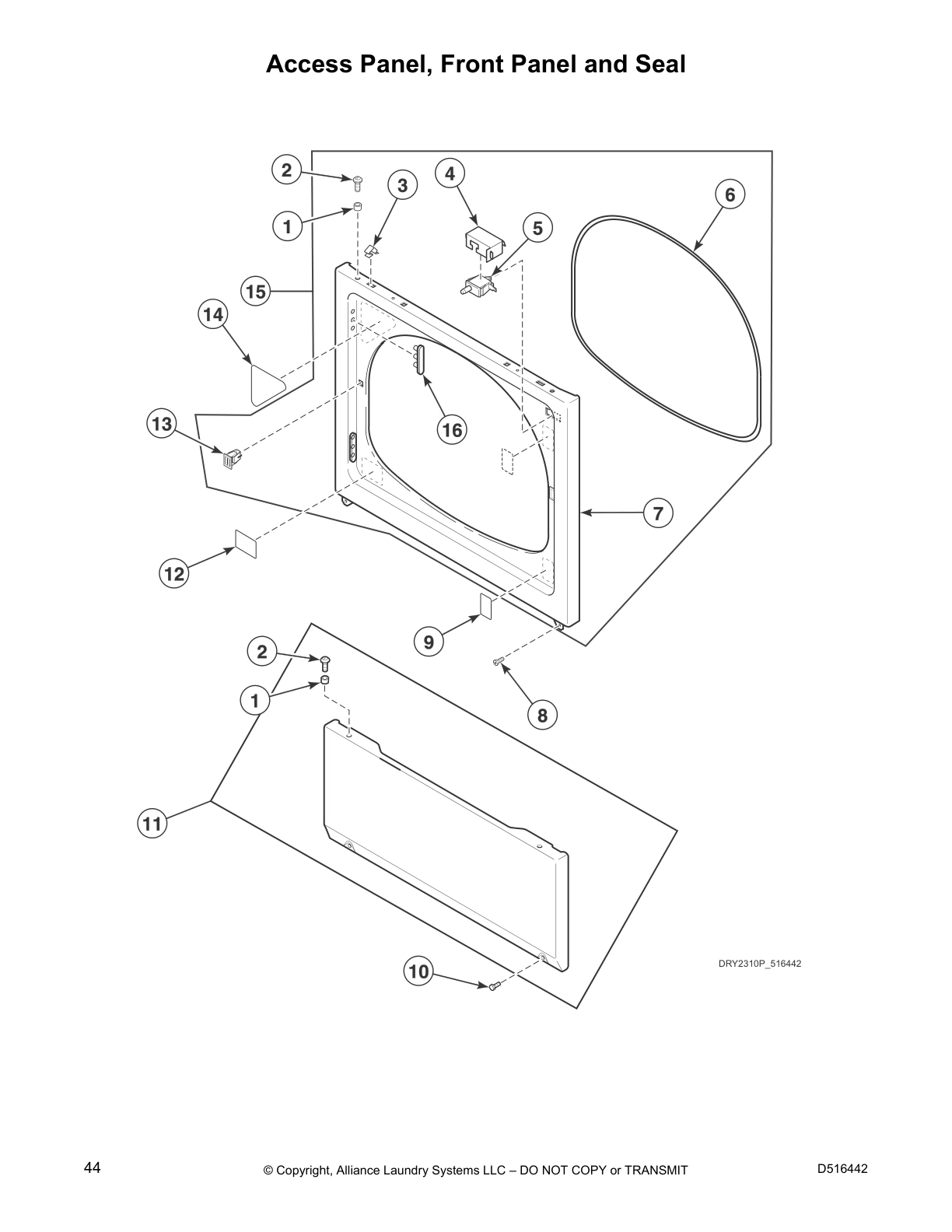 Access Panel, Front Panel and Seal