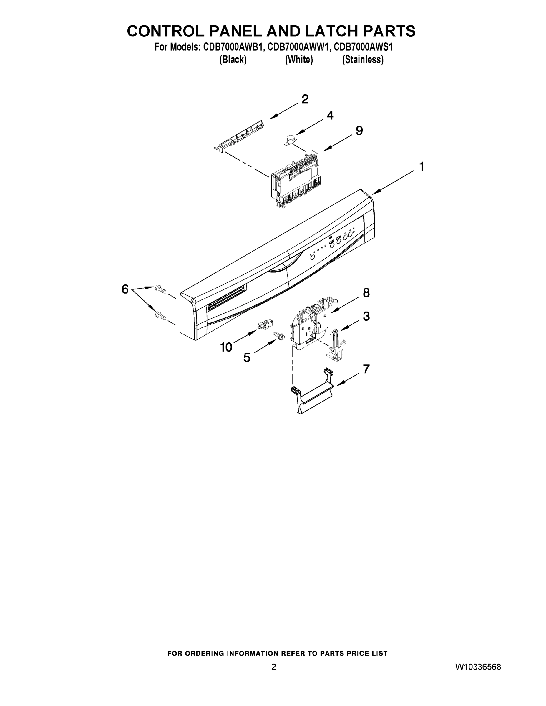 02 - CONTROL PANEL AND LATCH PARTS