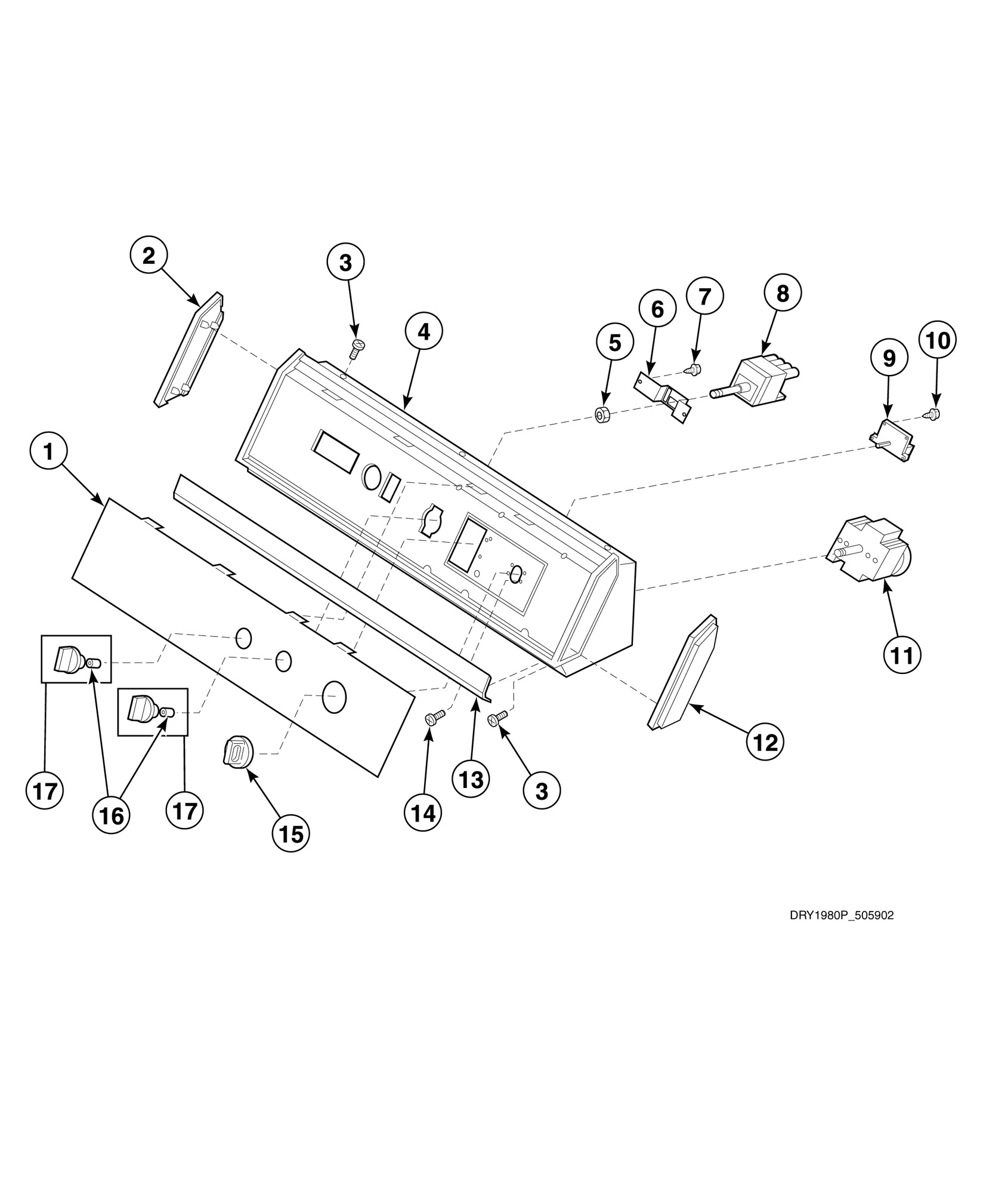 Graphic Panel, Control Hood and Controls (Drawing 4 of 5)