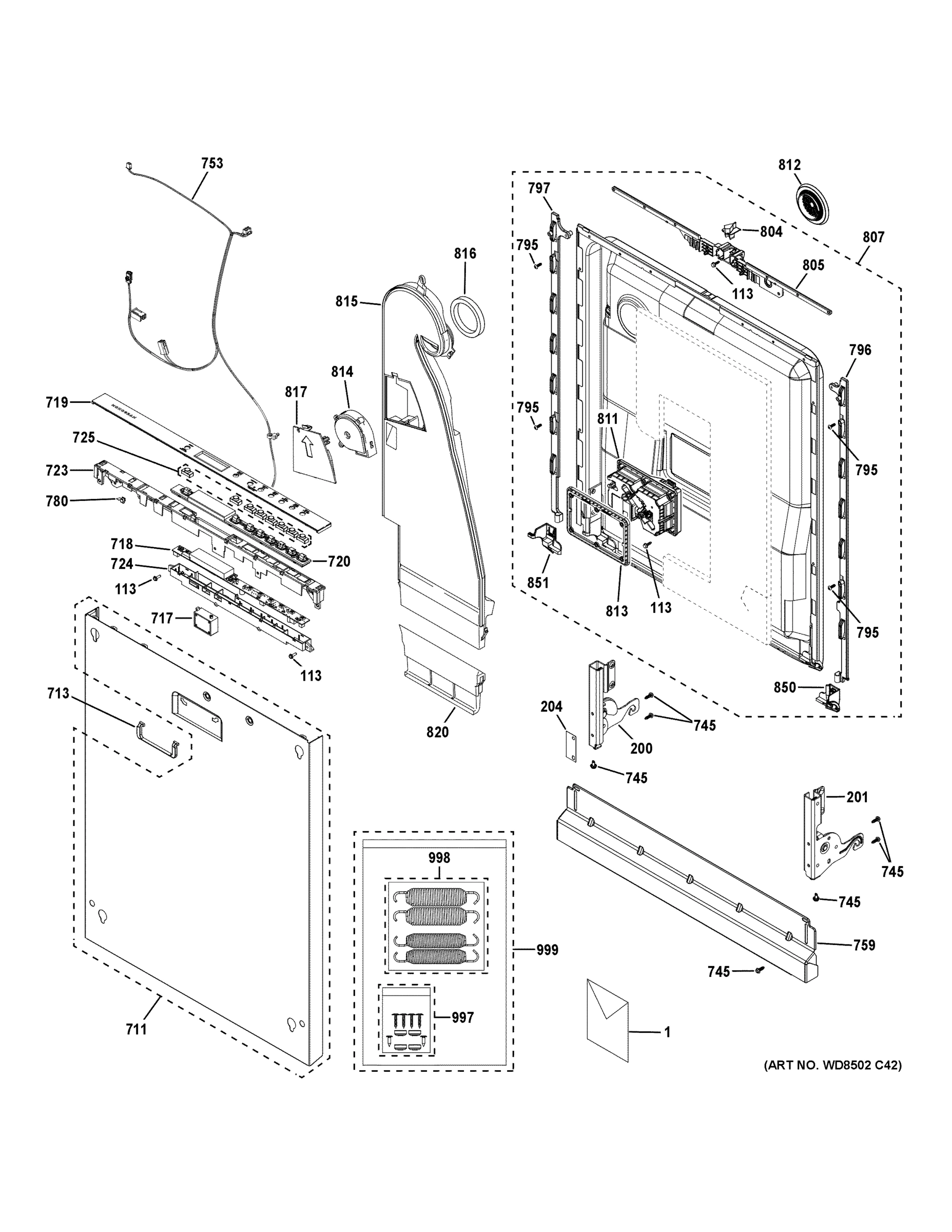 ESCUTCHEON & DOOR ASSEMBLY