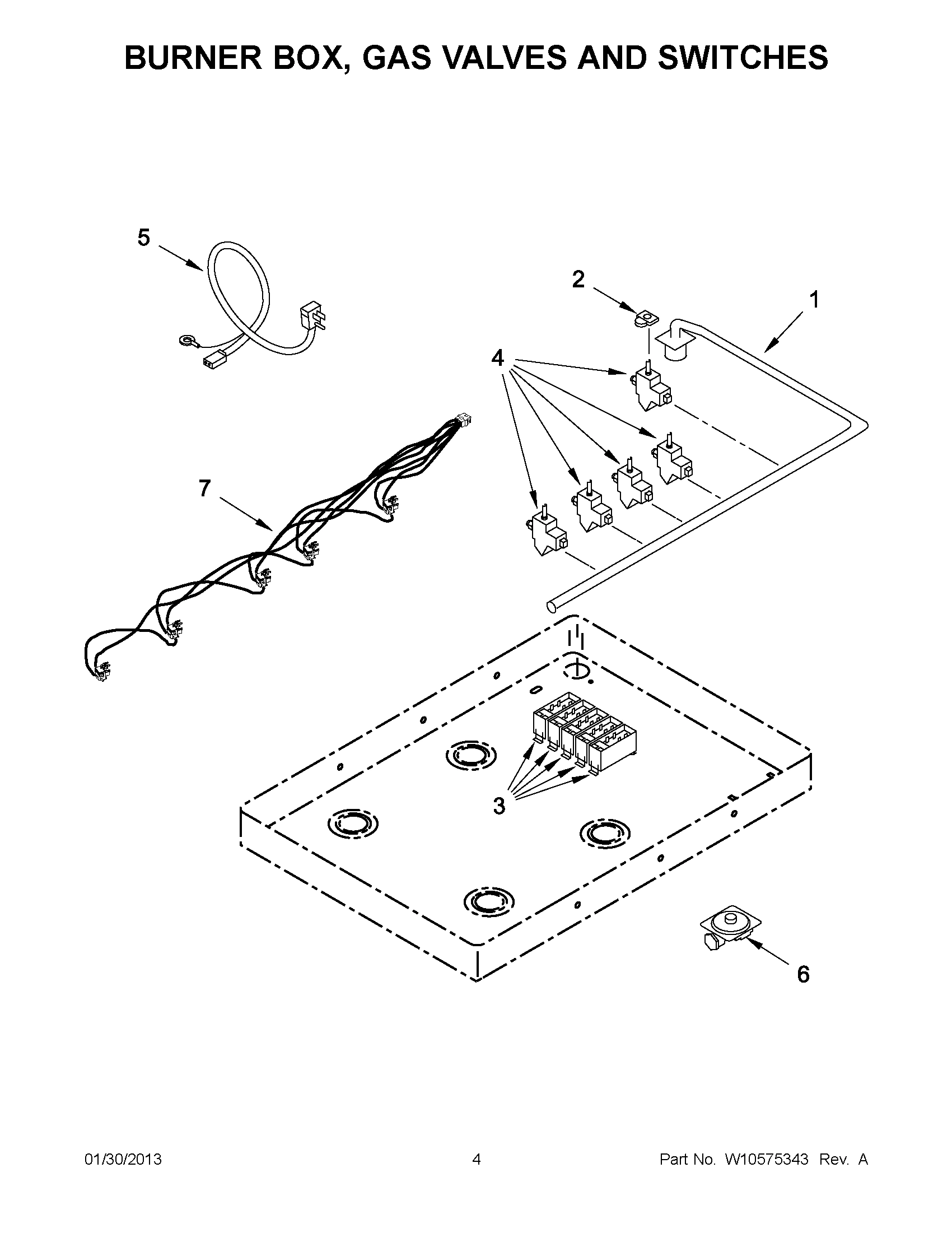 02 - BURNER BOX, GAS VALVES AND SWITCHES