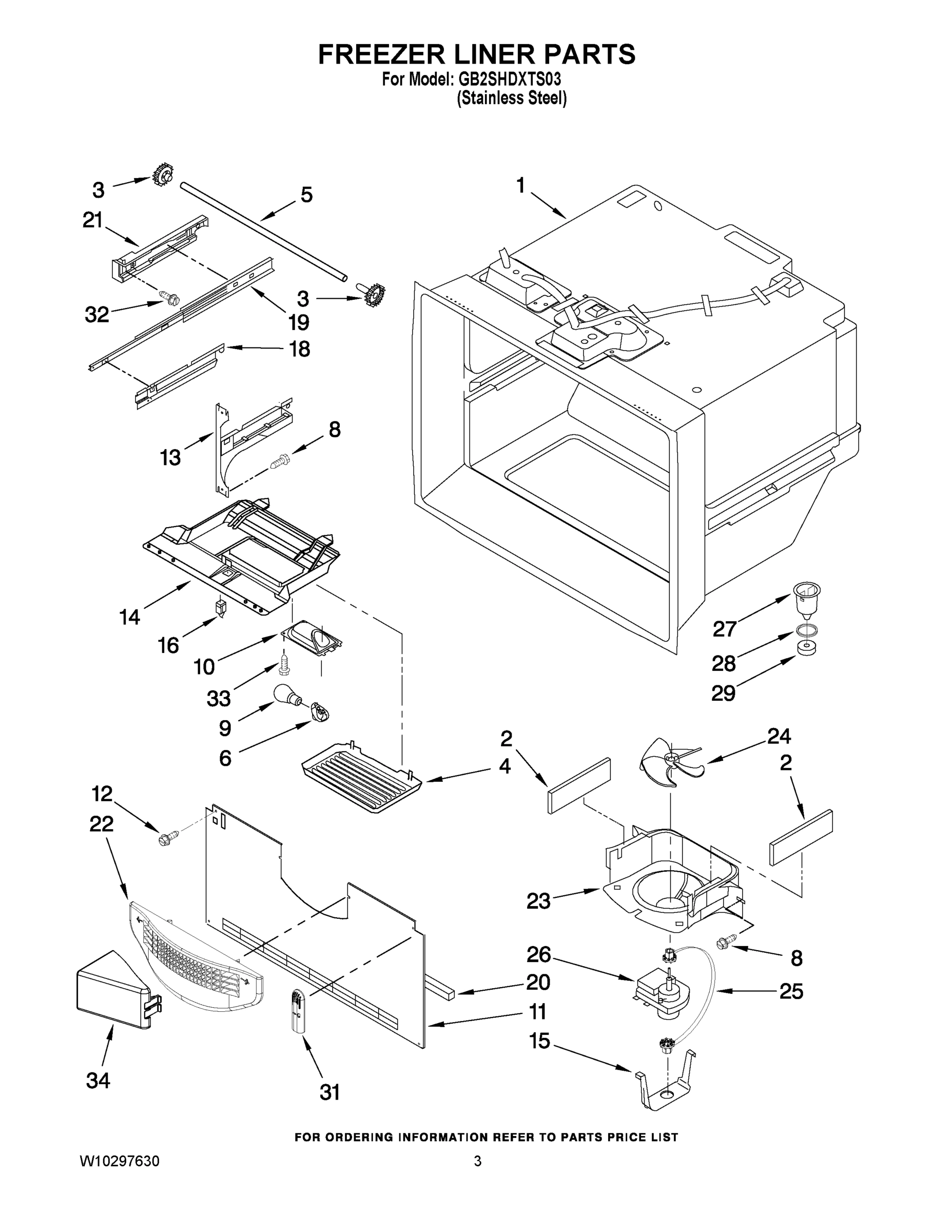 02 - FREEZER LINER PARTS