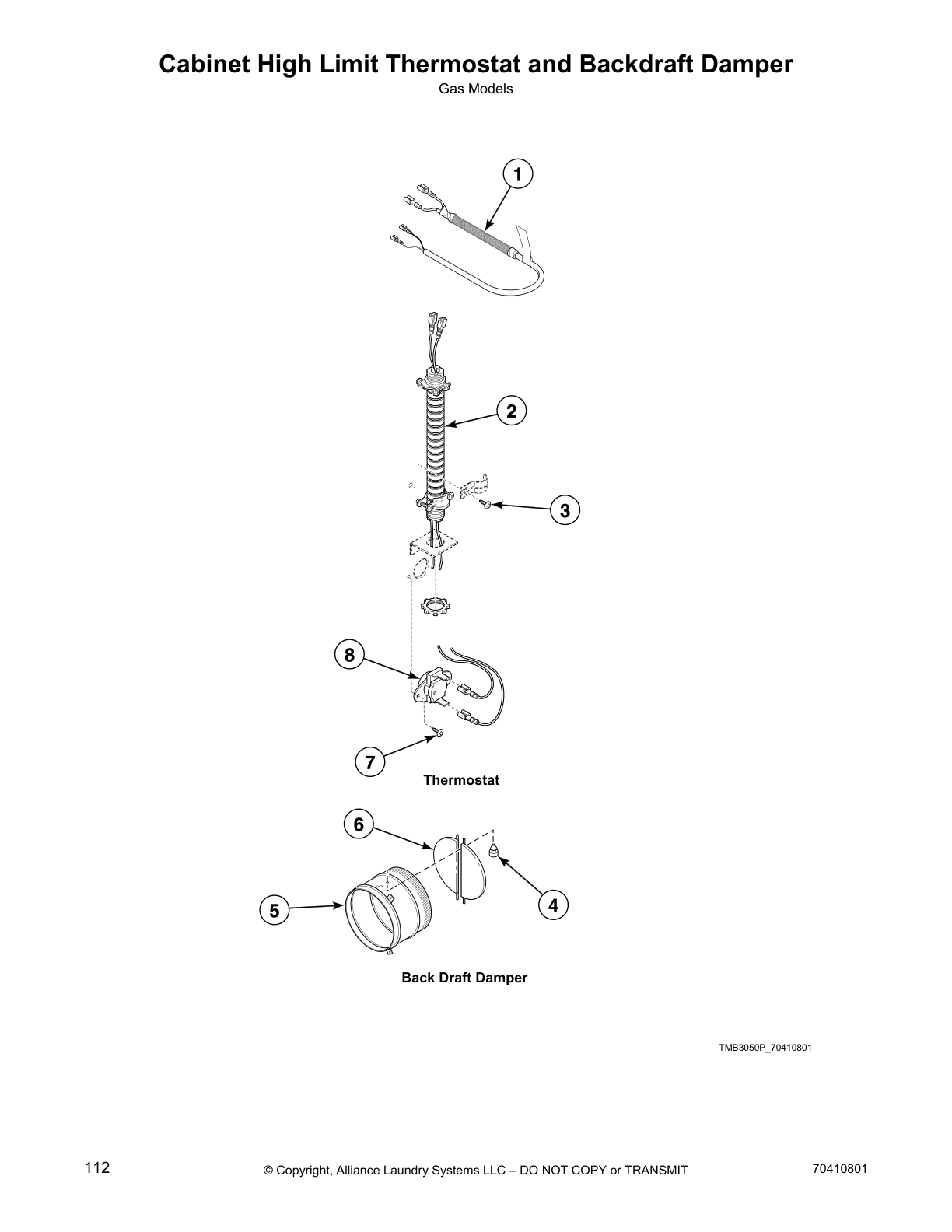 Cabinet High Limit Thermostat and Backdraft Damper
