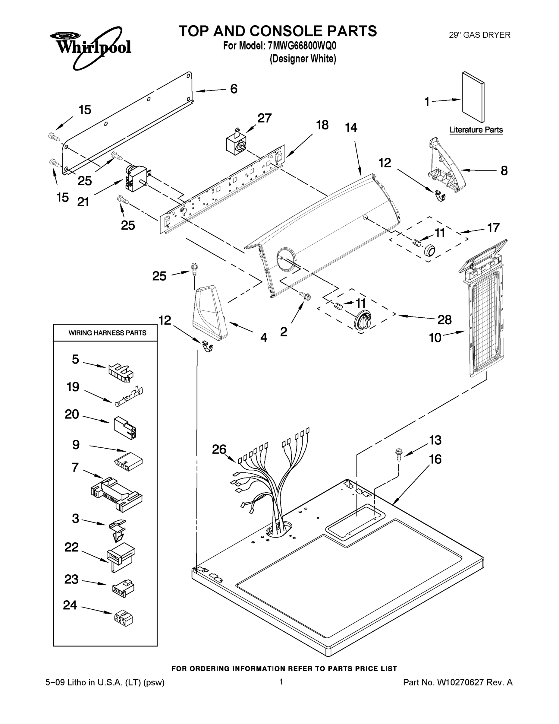 01 - TOP AND CONSOLE PARTS