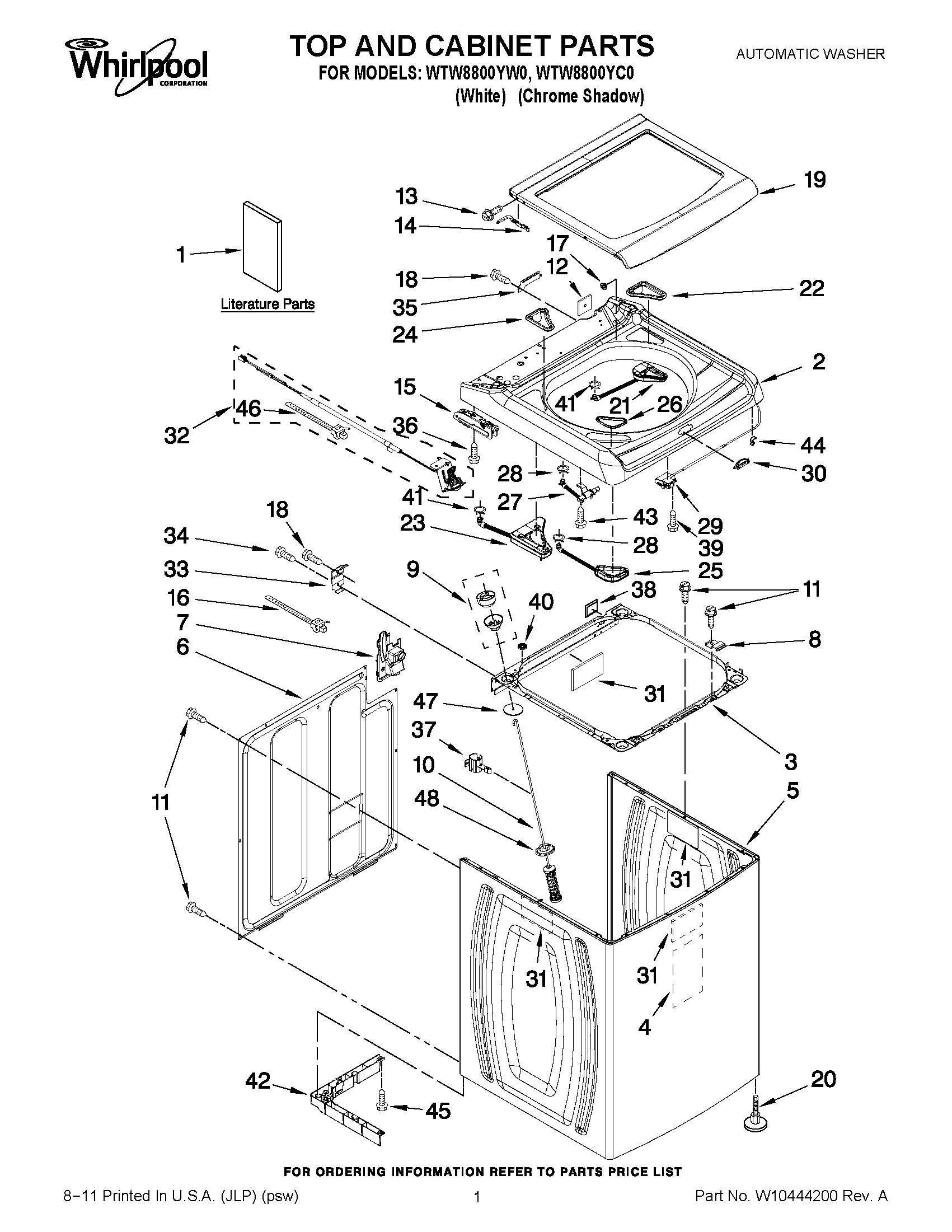 01 - TOP AND CABINET PARTS