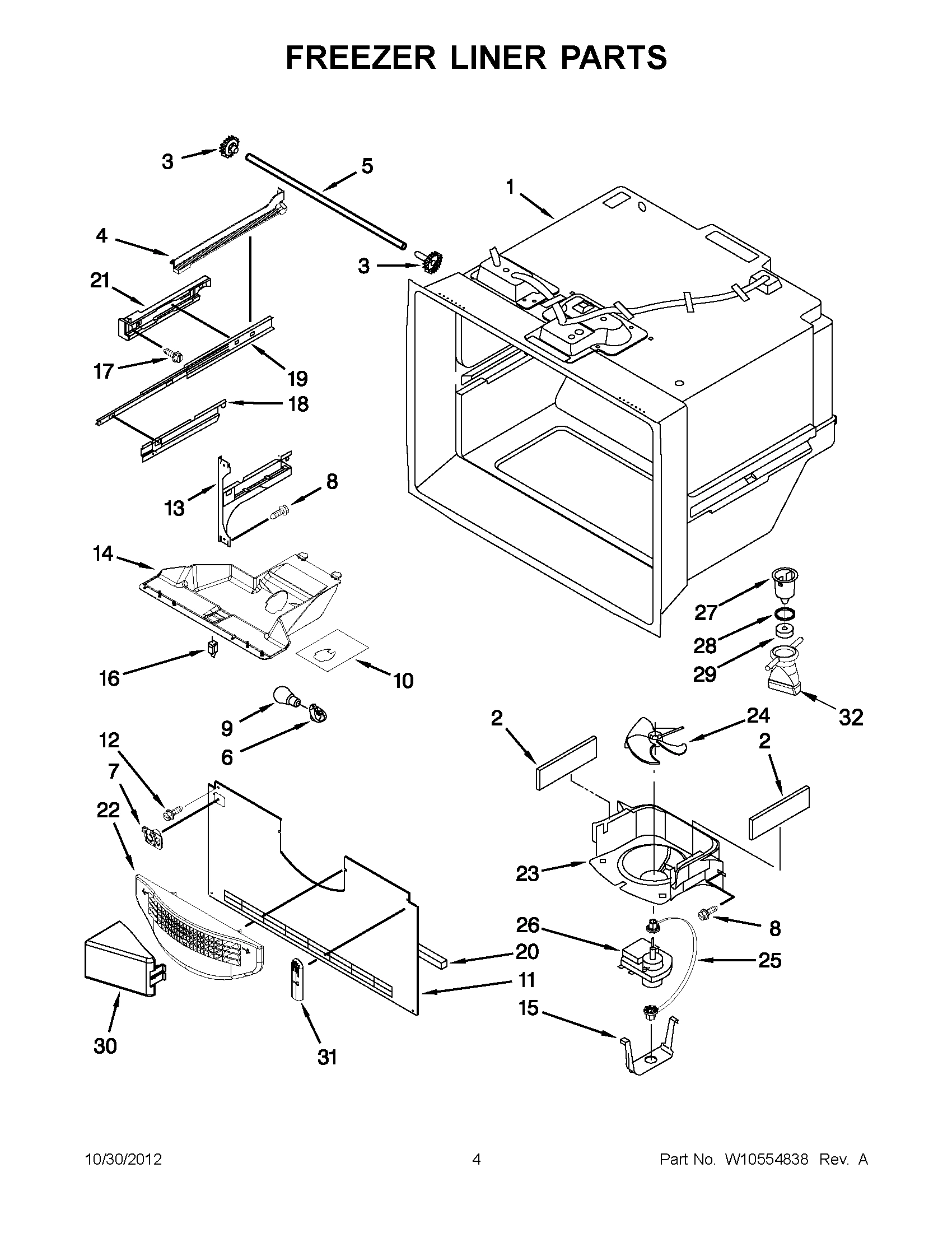 02 - FREEZER LINER PARTS