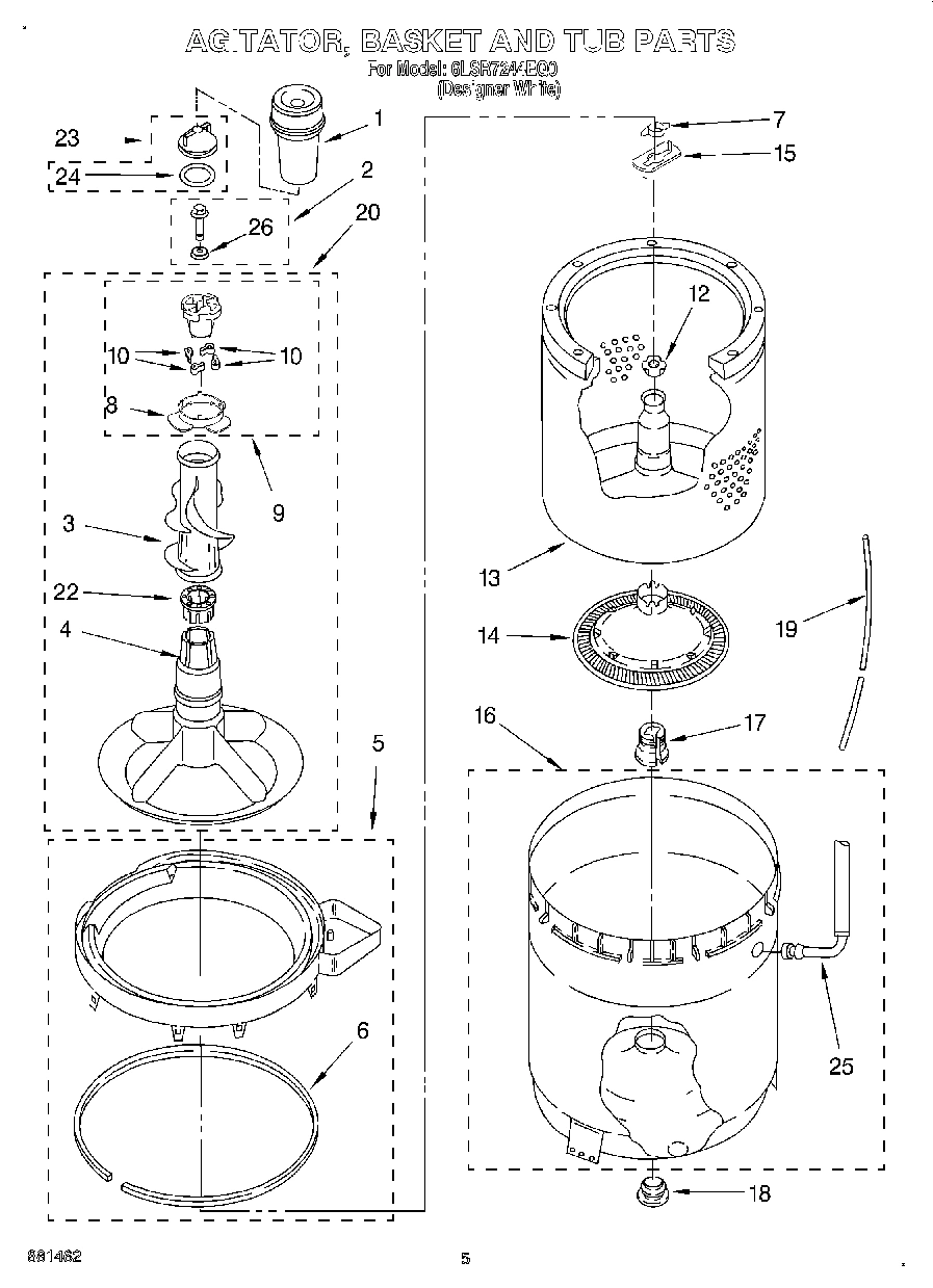03 - AGITATOR, BASKET AND TUB