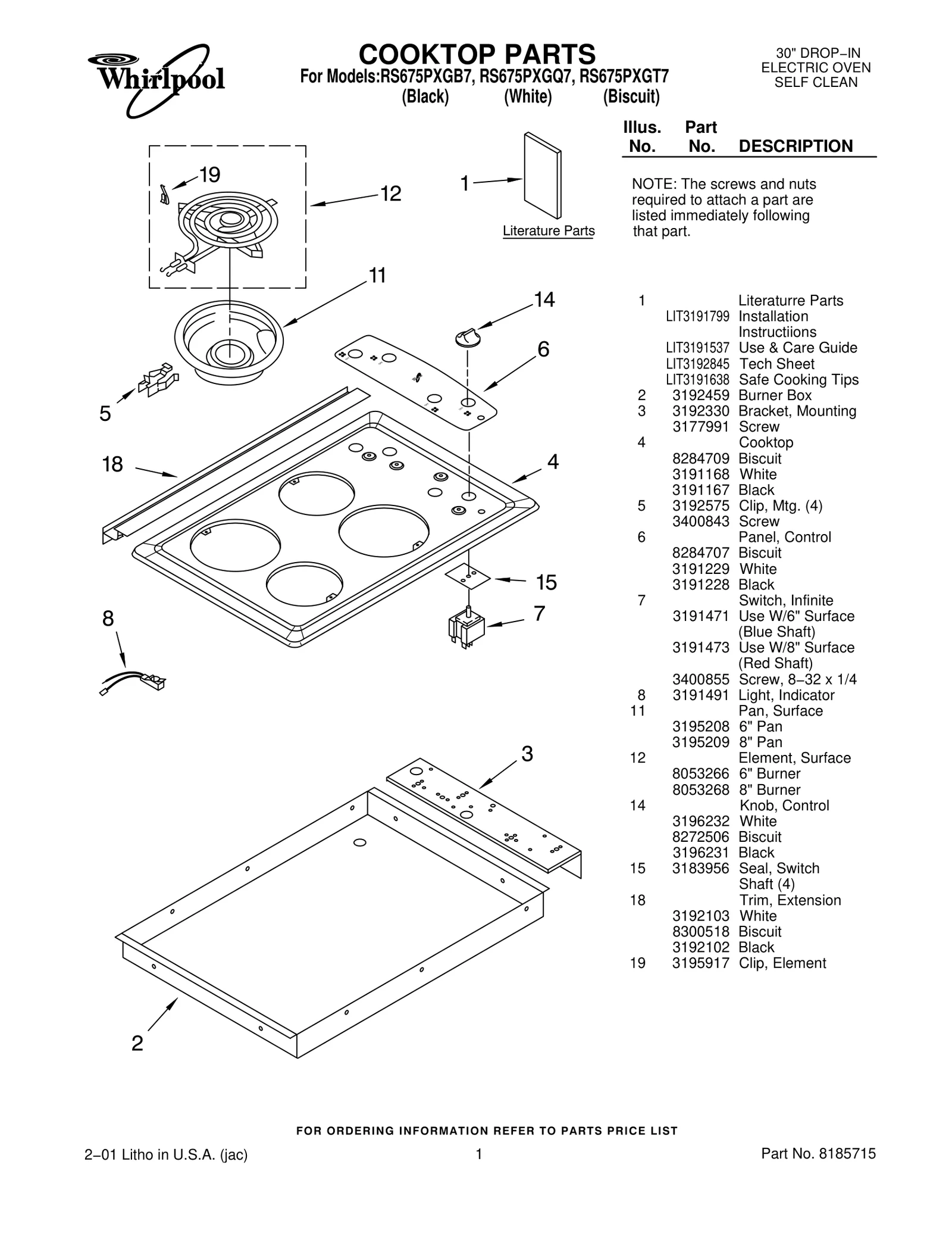 COOKTOP PARTS