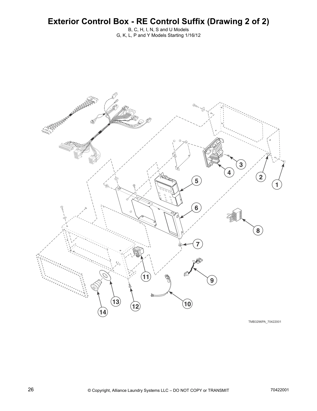 Exterior Control Box - RE Control Suffix (Drawing 2 of 2)