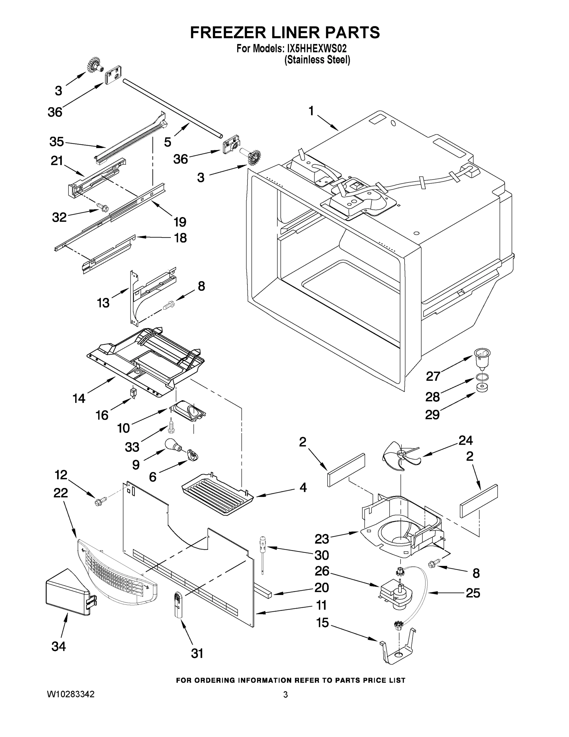 02 - FREEZER LINER PARTS