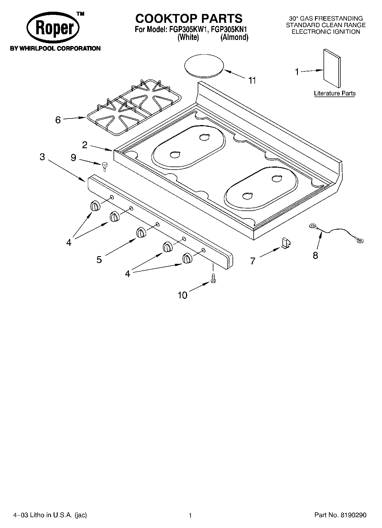 01 - COOKTOP PARTS