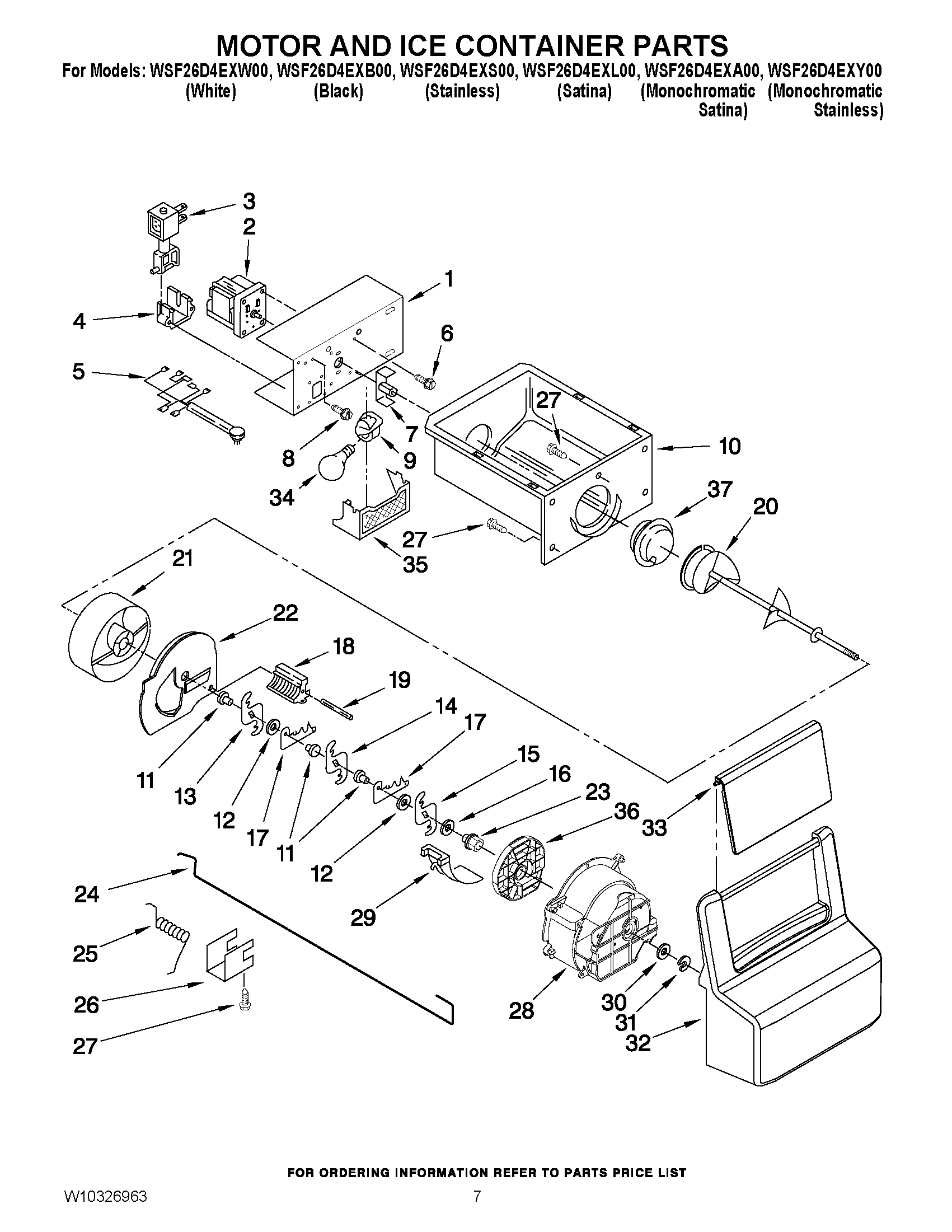 05 - MOTOR AND ICE CONTAINER PARTS