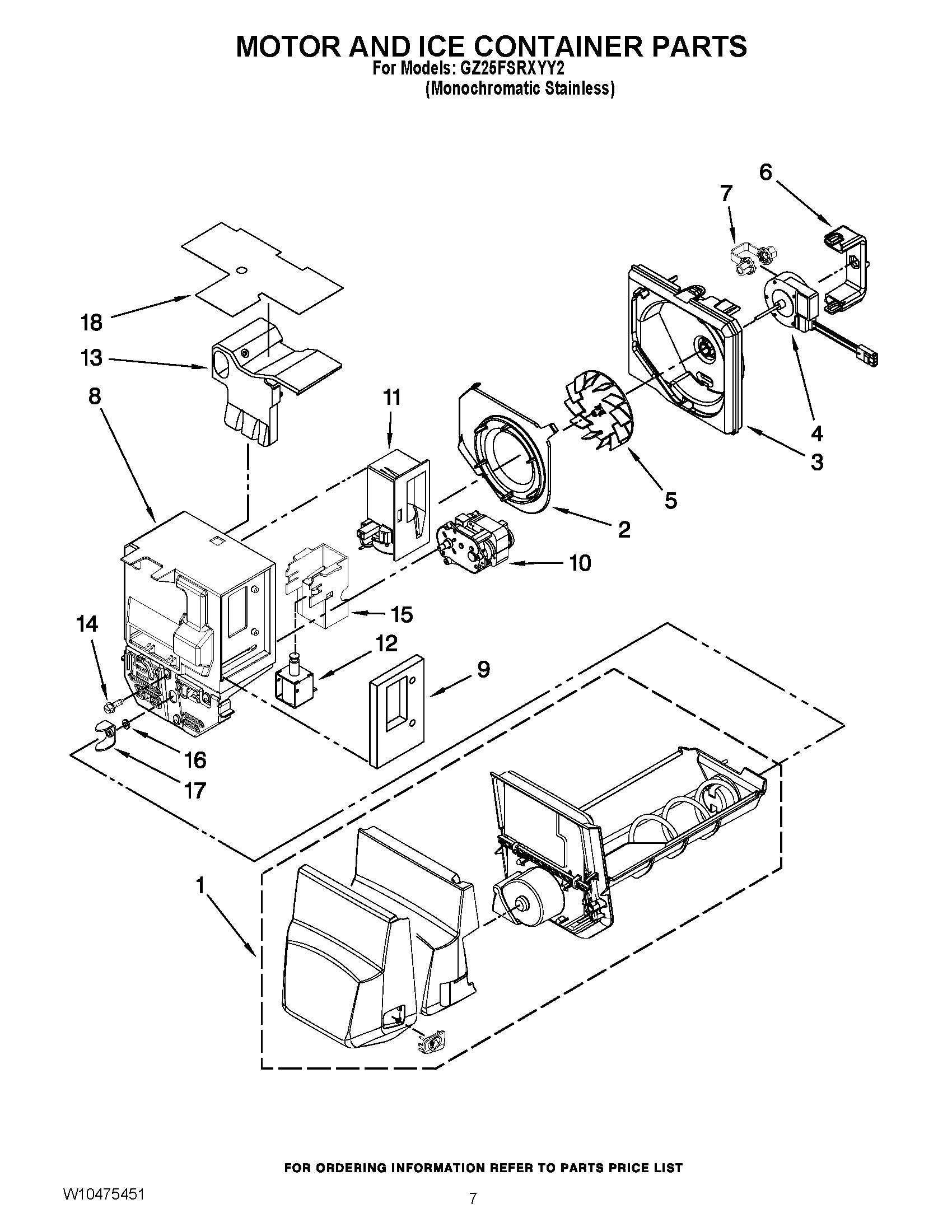 04 - MOTOR AND ICE CONTAINER PARTS