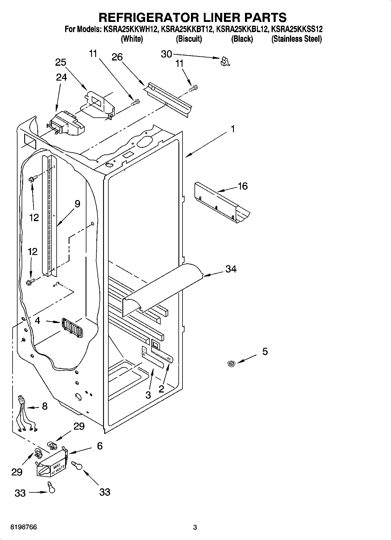 02 - REFRIGERATOR LINER PARTS
