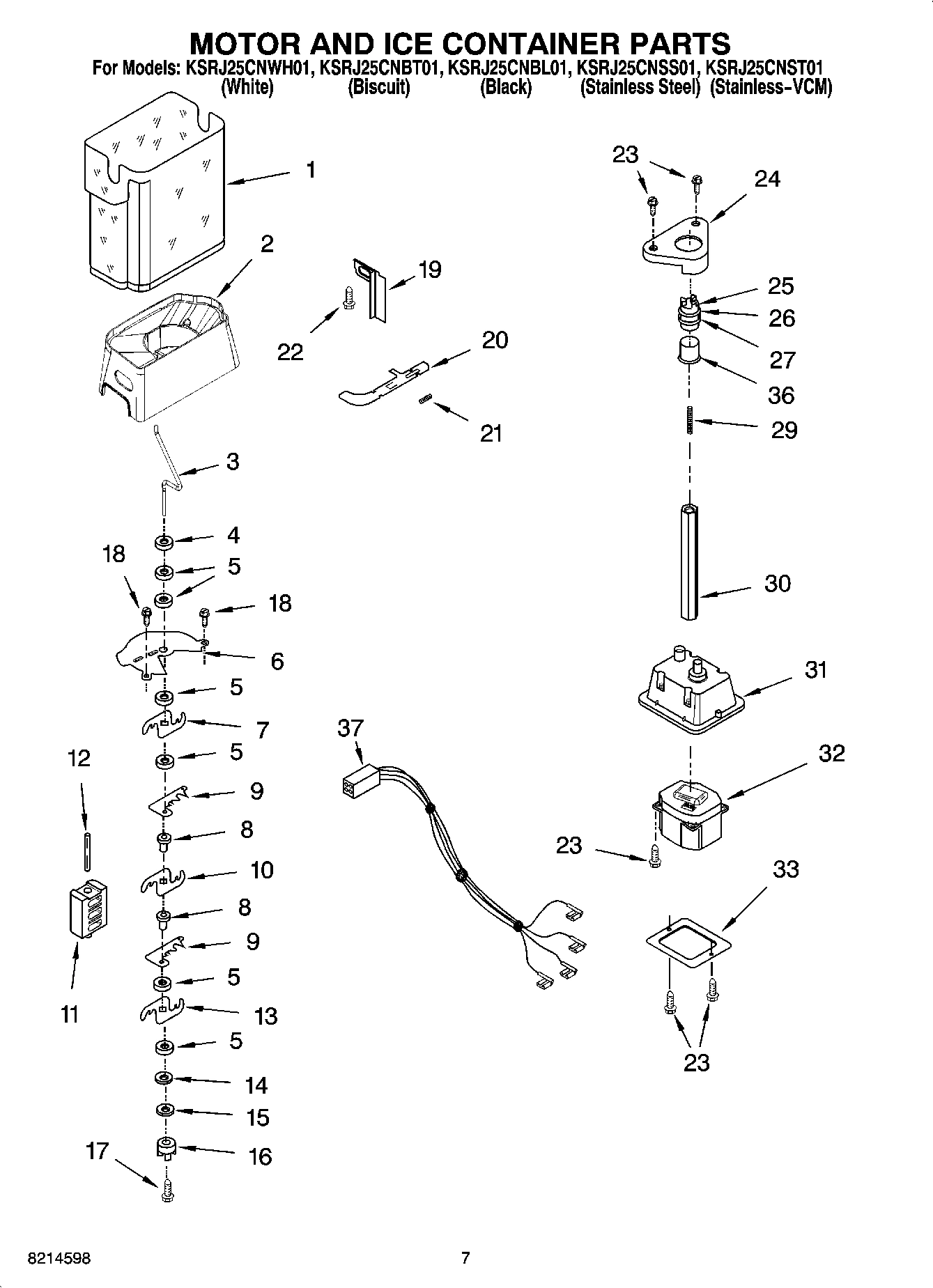 05 - MOTOR AND ICE CONTAINER PARTS