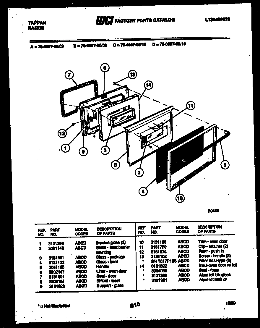 04 - LOWER OVEN DOOR PARTS