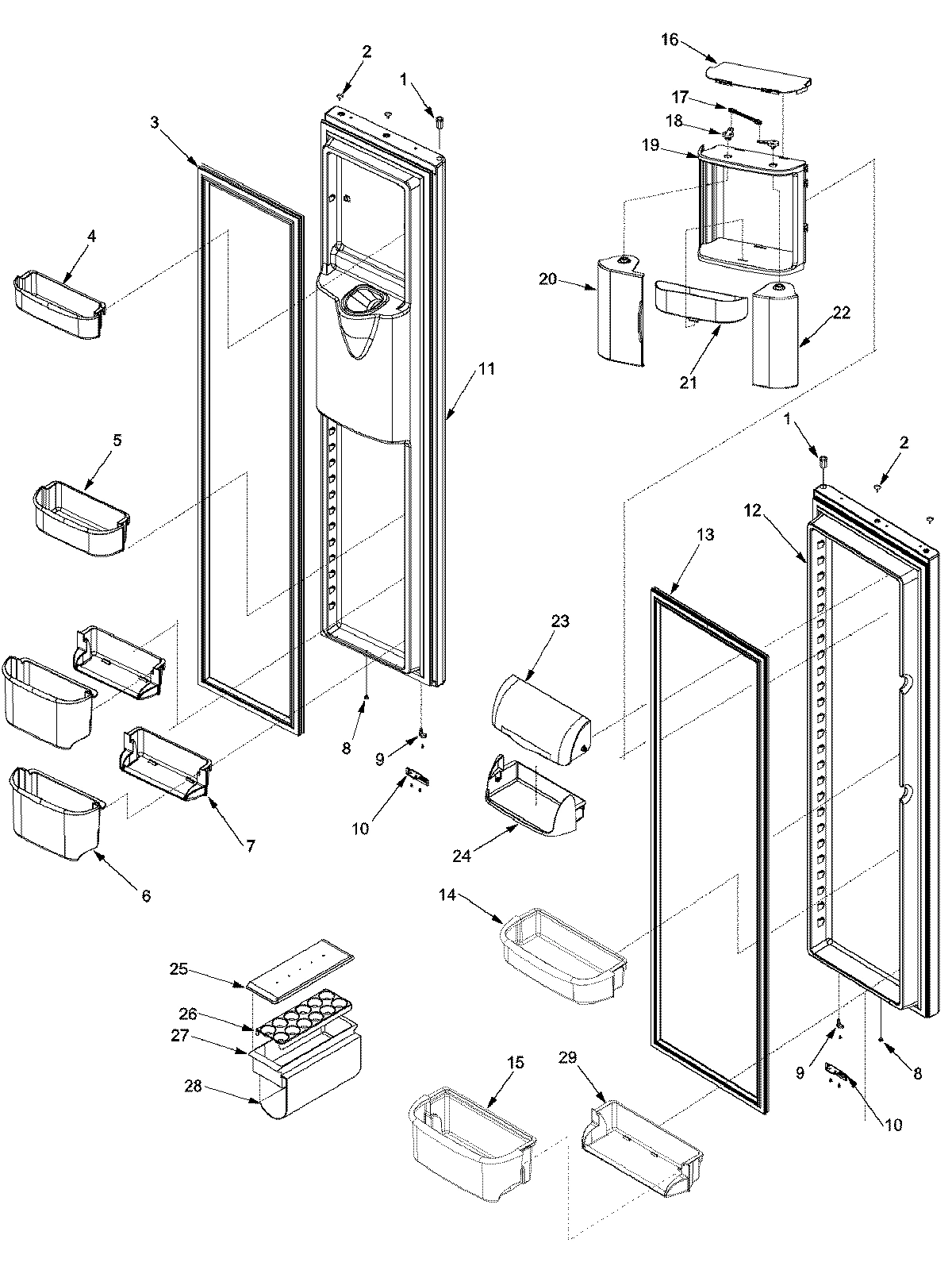 15 - REF/FZ DOOR AND SHELF