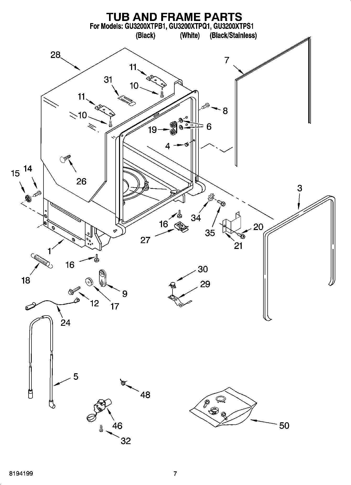 07 - TUB AND FRAME PARTS