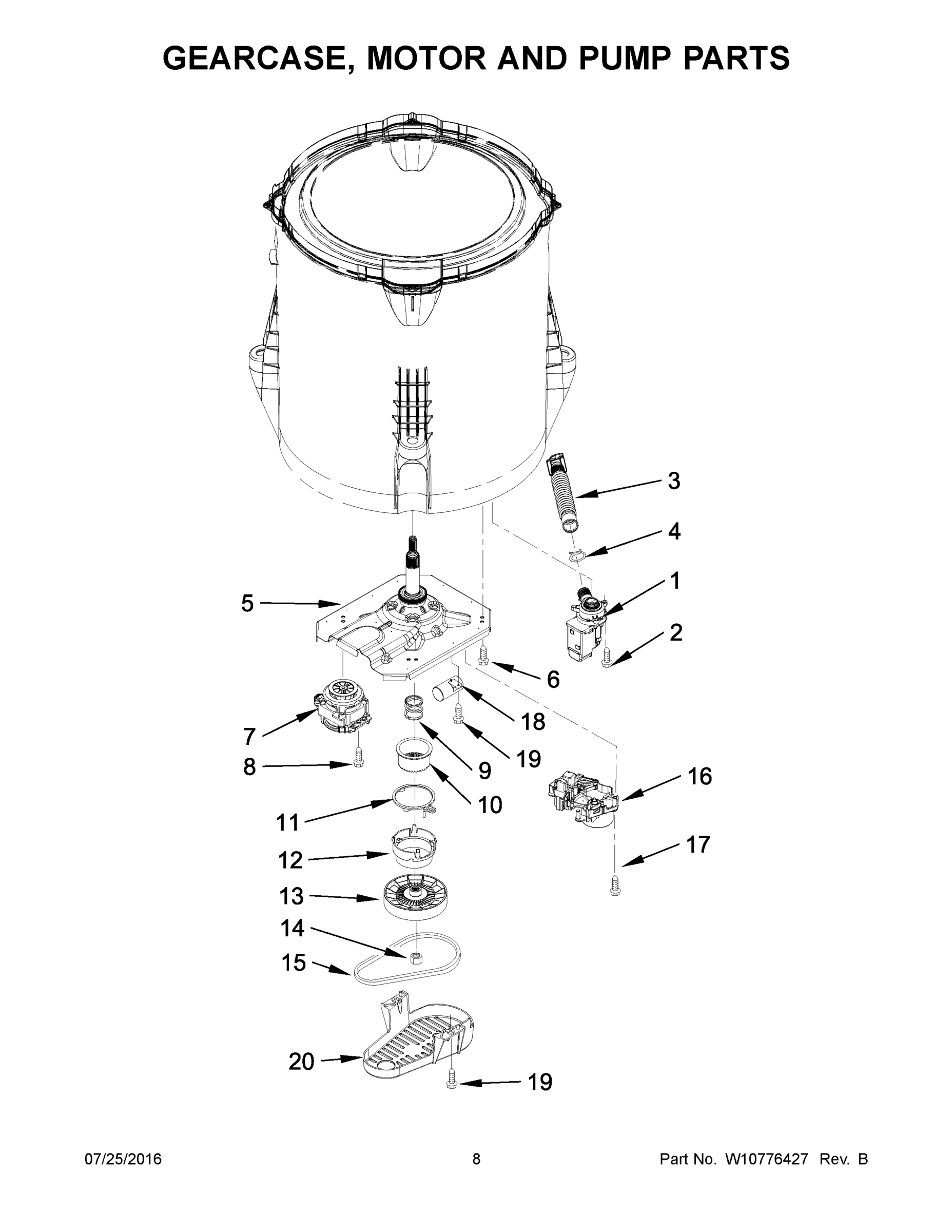 05 - GEARCASE, MOTOR AND PUMP PARTS