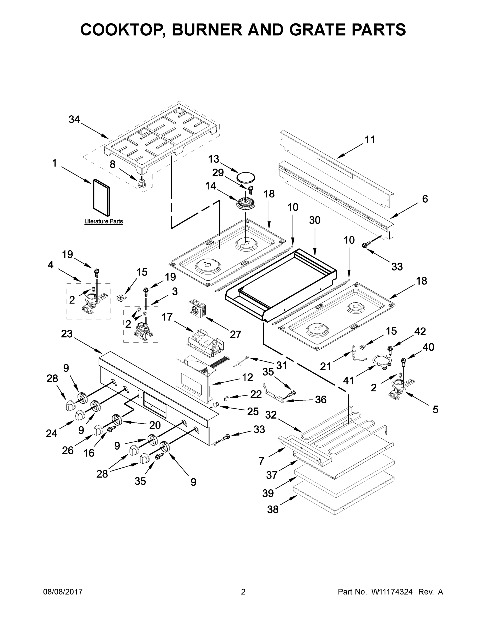 02 - COOKTOP, BURNER AND GRATE PARTS