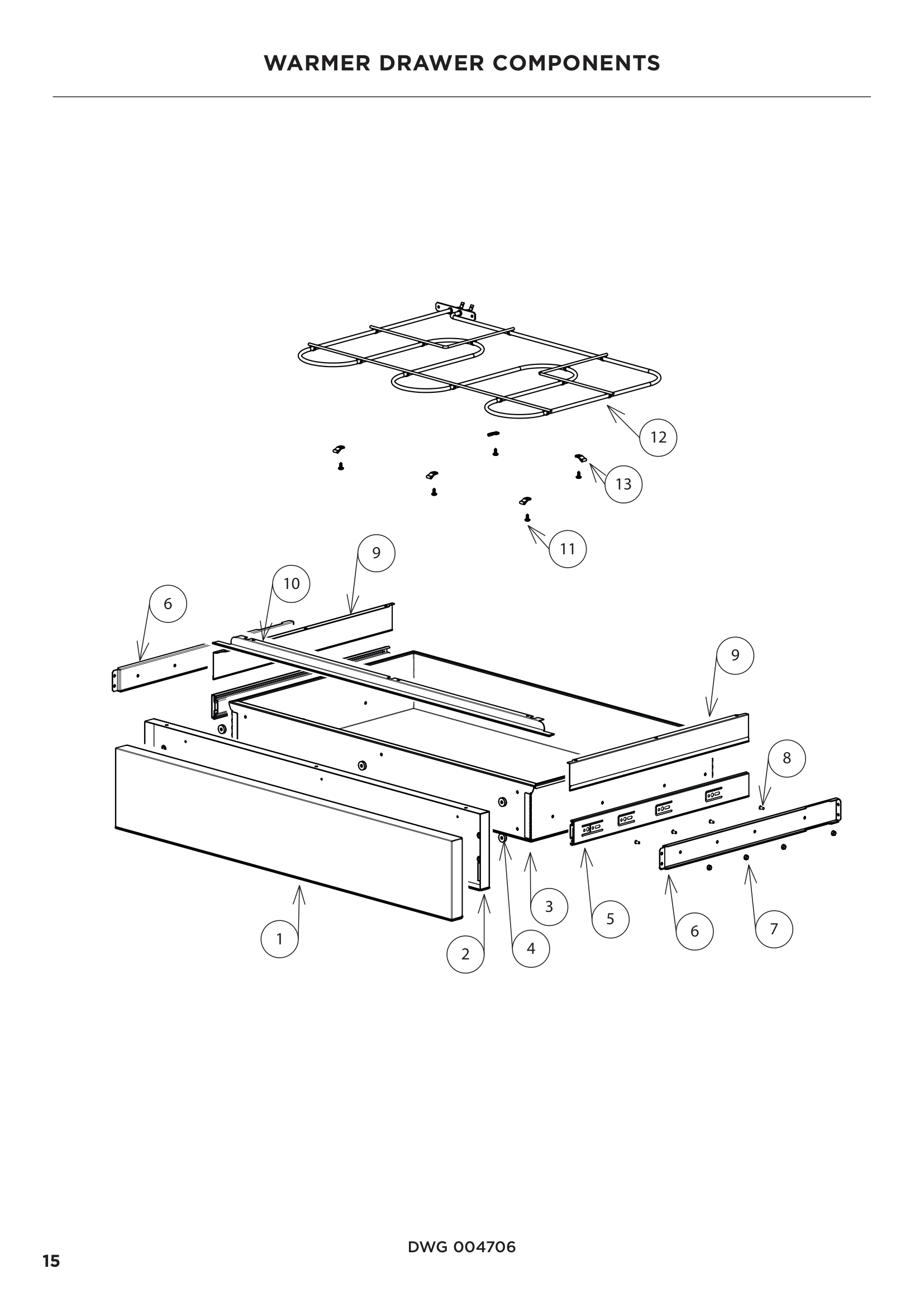 WARMER DRAWER COMPONENTS