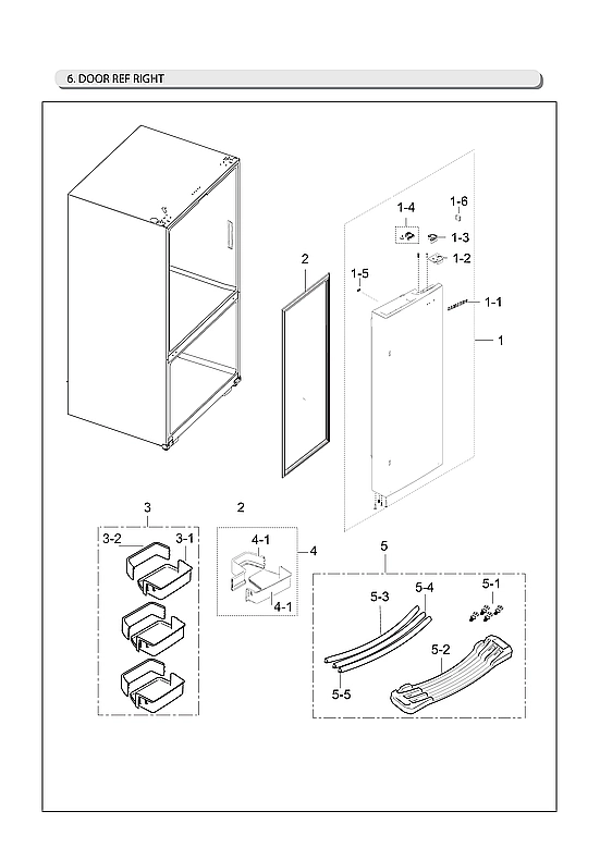 Right Refrigerator Door Parts