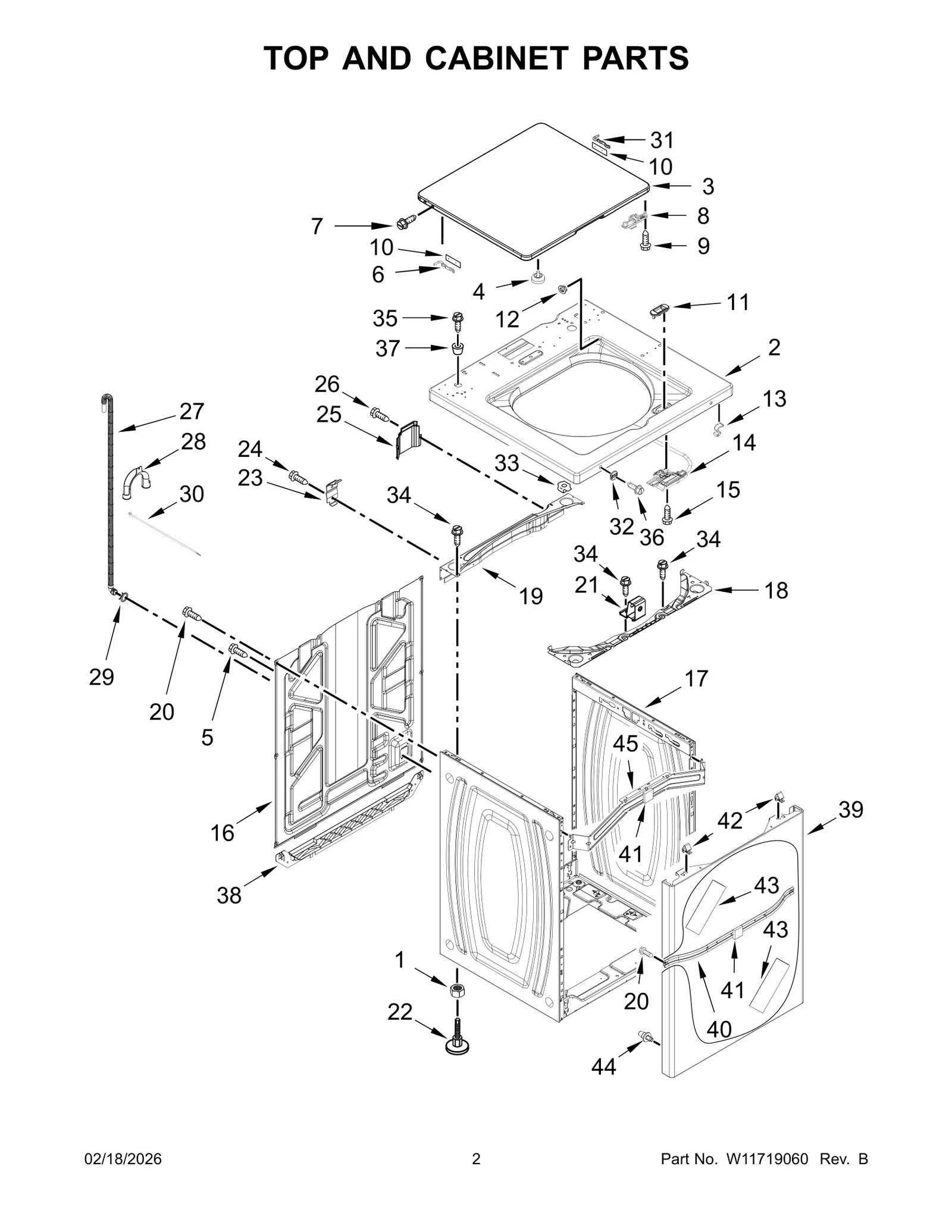 TOP AND CABINET PARTS