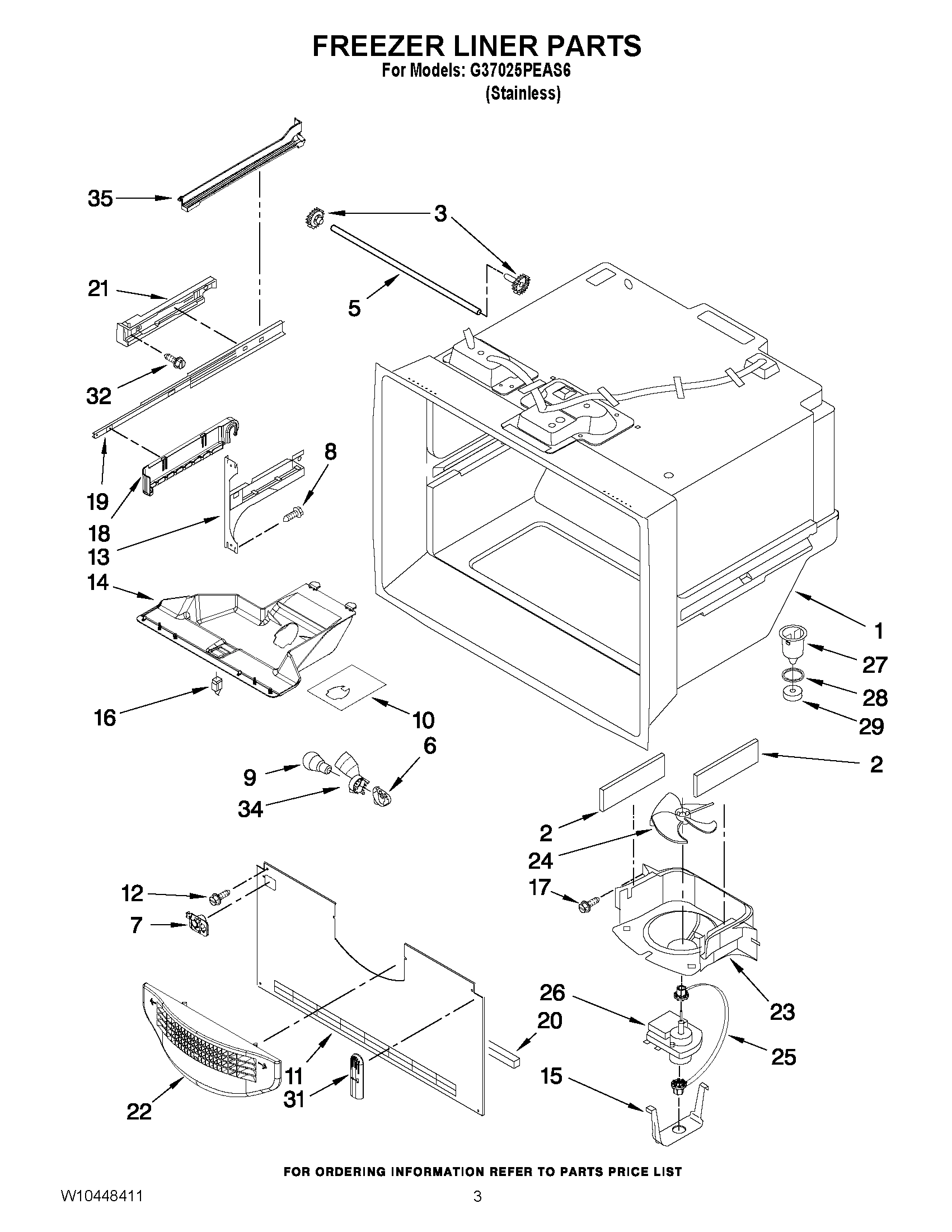 02 - FREEZER LINER PARTS