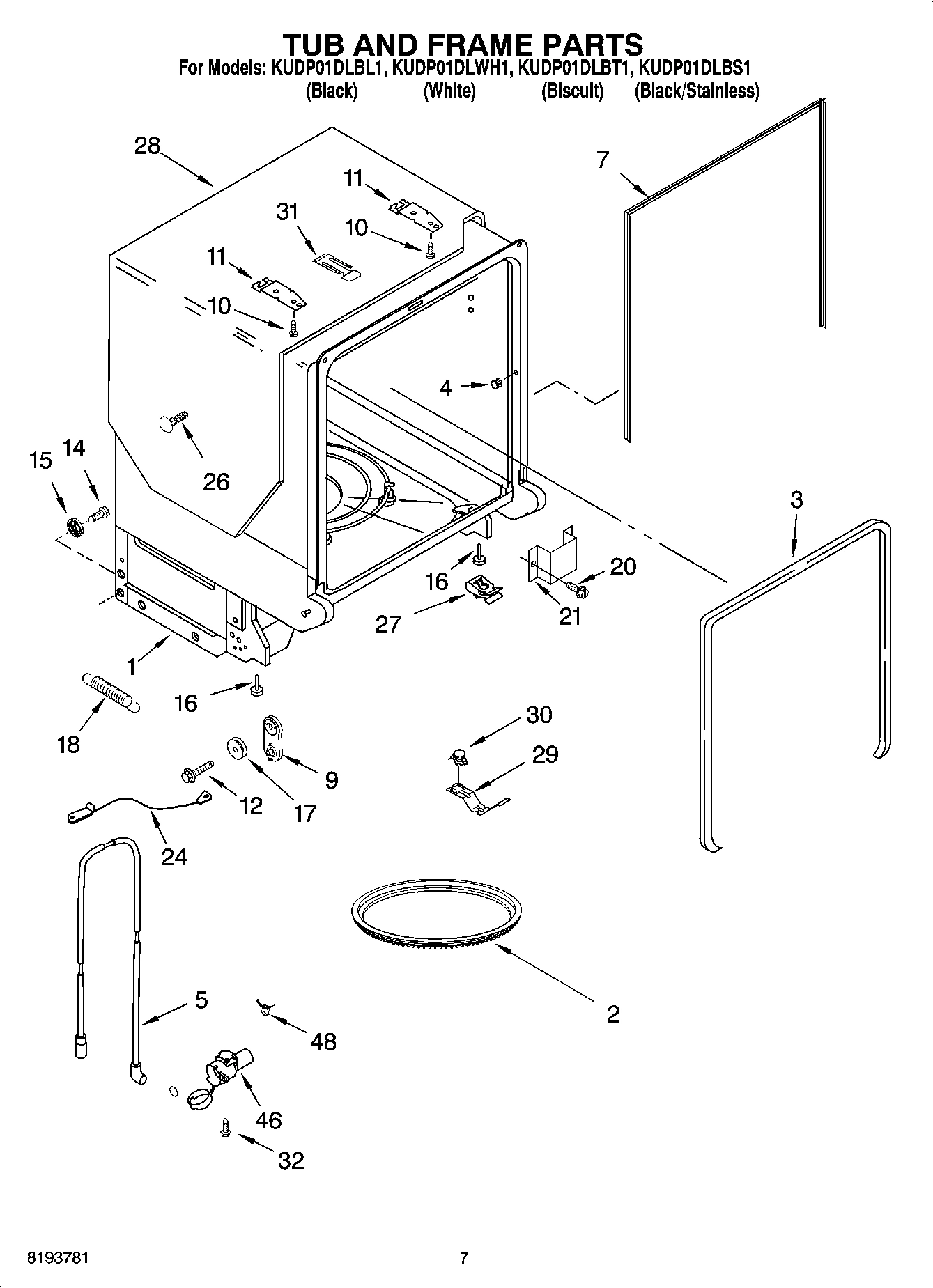 07 - TUB AND FRAME PARTS