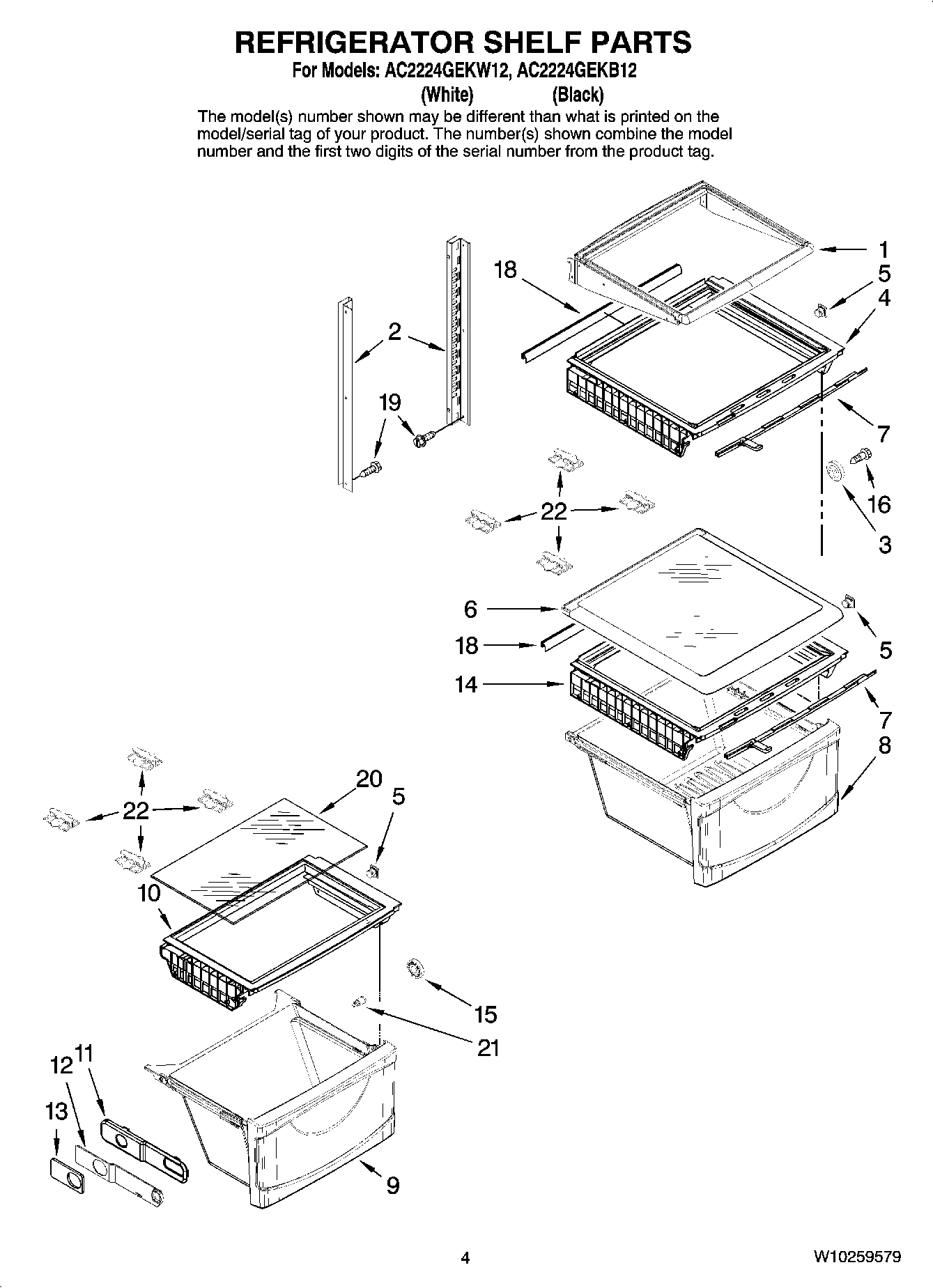 03 - REFRIGERATOR SHELF PARTS