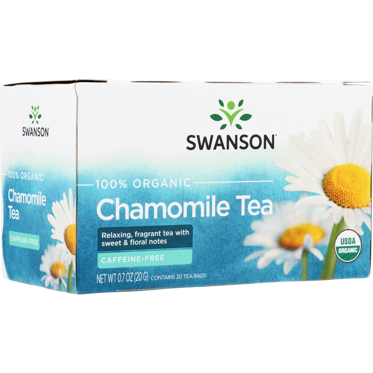 Swanson Vitamins 100% Organic Chamomile Tea - Caffeine Free | 20 Bags