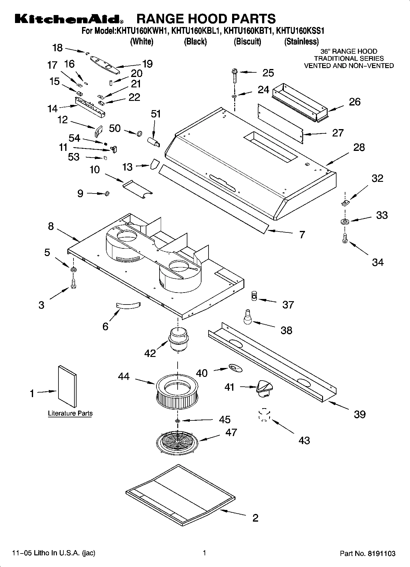 01 - RANGE HOOD PARTS