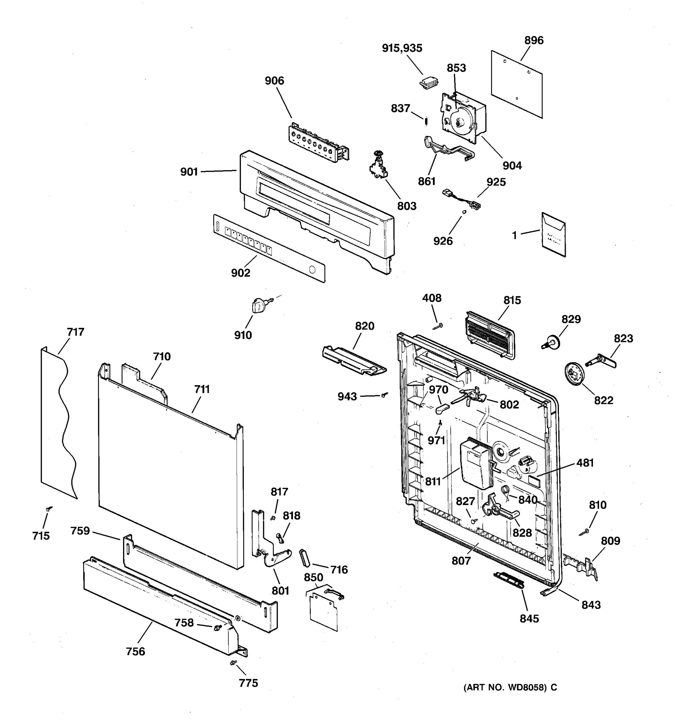ESCUTCHEON & DOOR ASSEMBLY