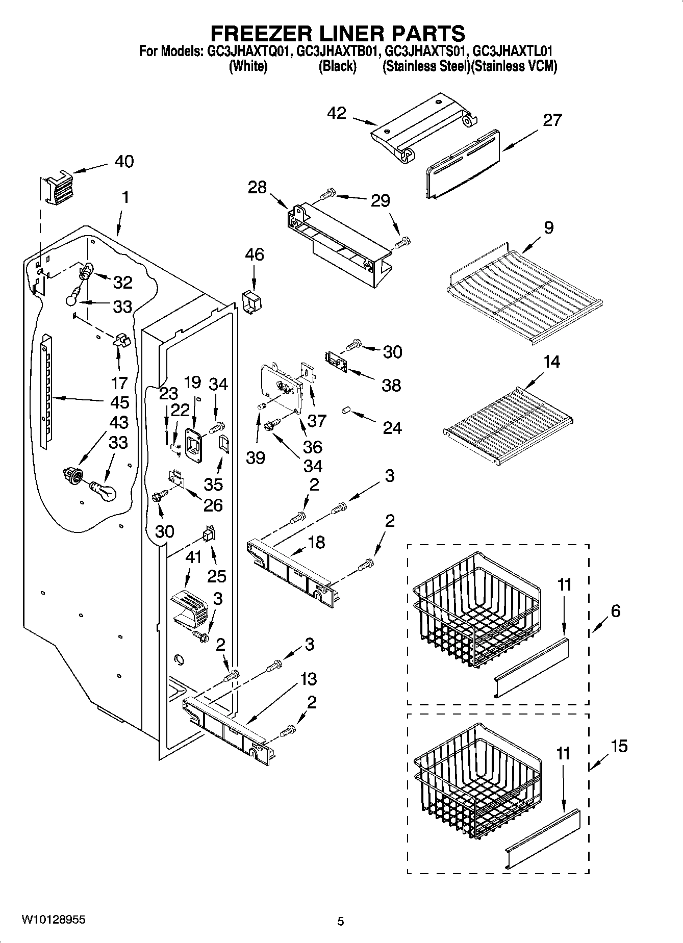 04 - FREEZER LINER PARTS