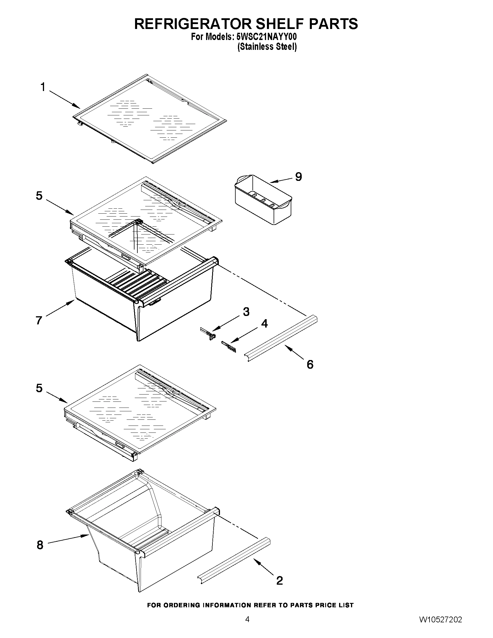 03 - REFRIGERATOR SHELF PARTS