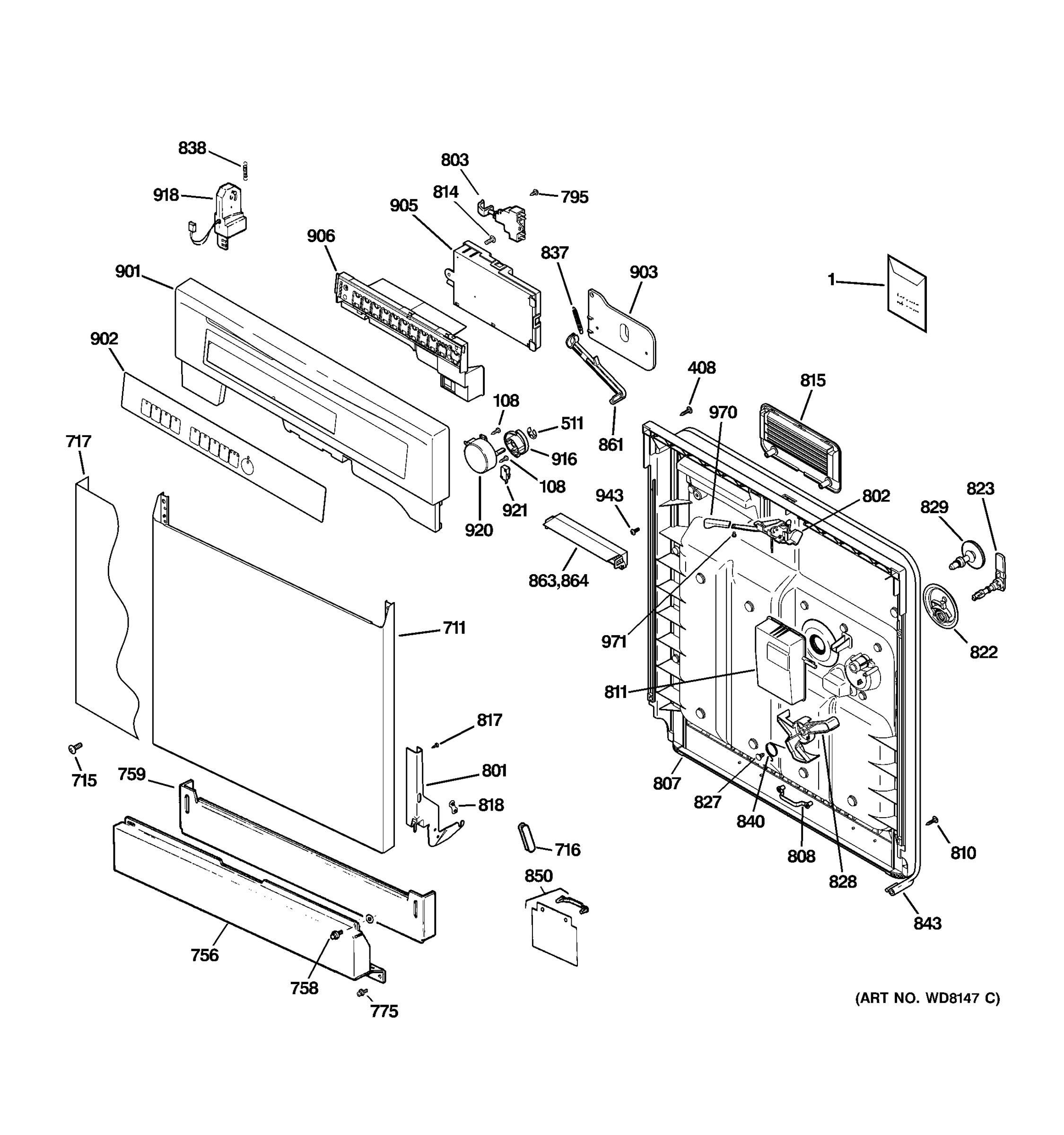 ESCUTCHEON & DOOR ASSEMBLY
