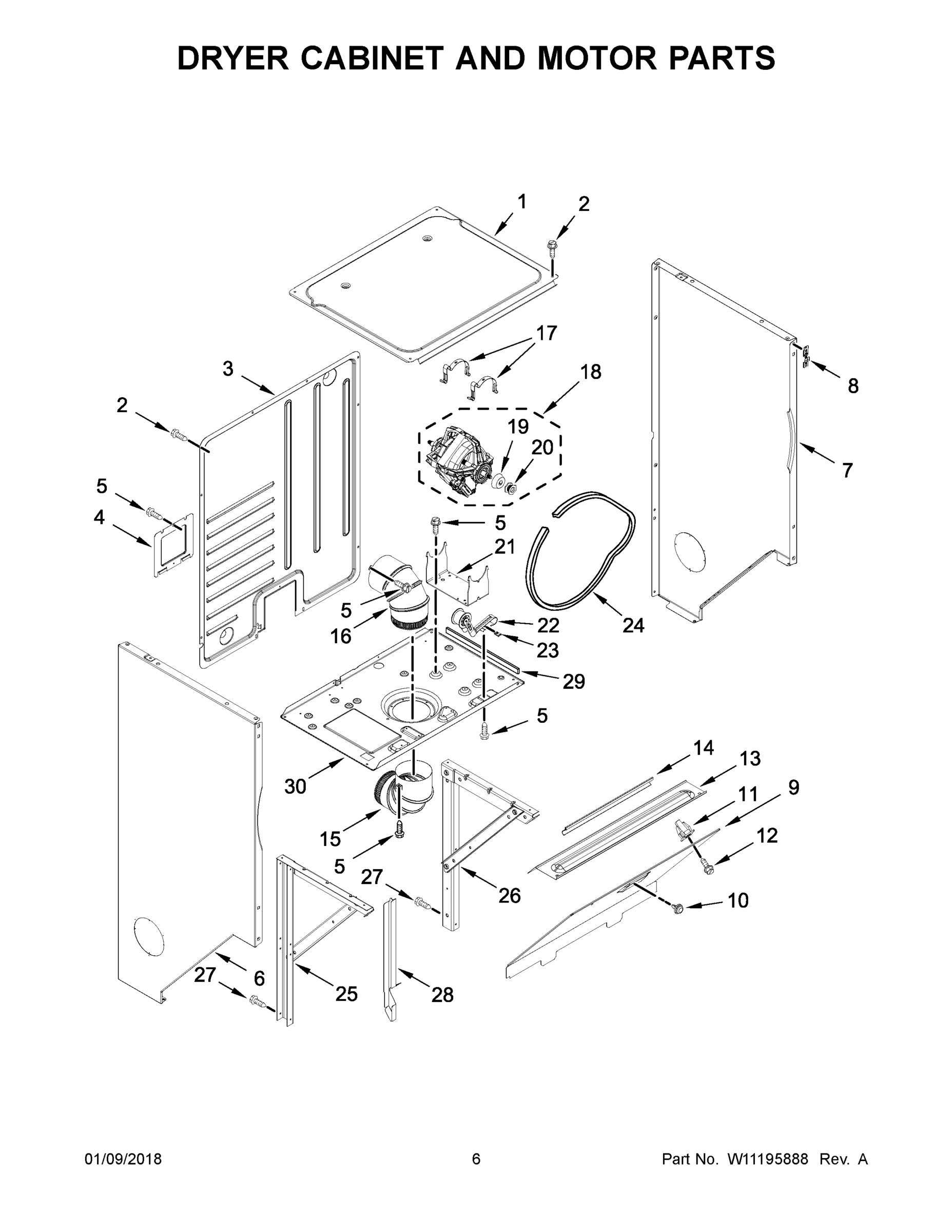 04 - DRYER CABINET AND MOTOR PARTS