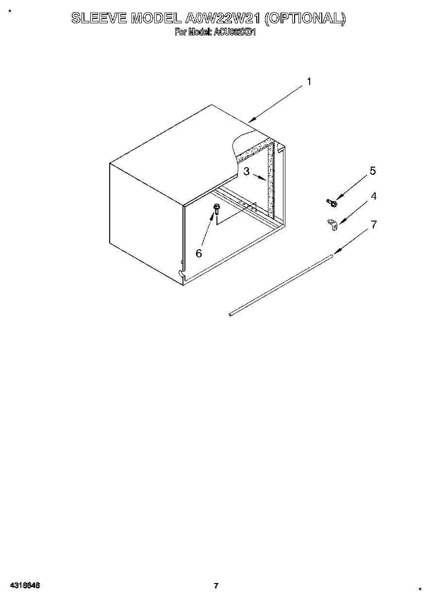 05 - SLEEVE MODEL AOW22W21 (OPTIONAL)