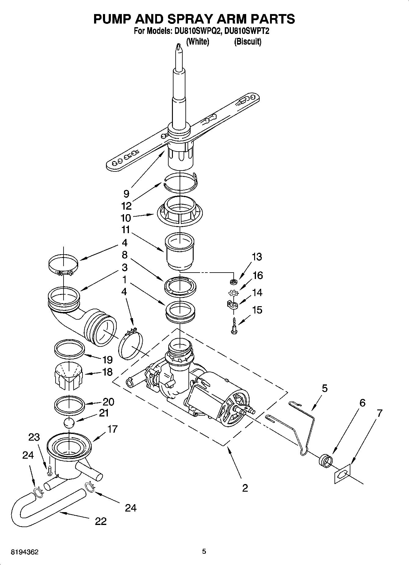 04 - PUMP AND SPRAY ARM PARTS