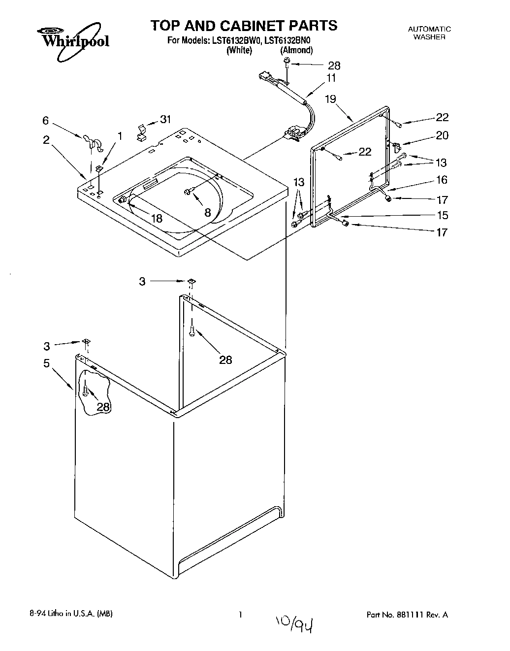 01 - TOP AND CABINET, LIT/OPTIONAL