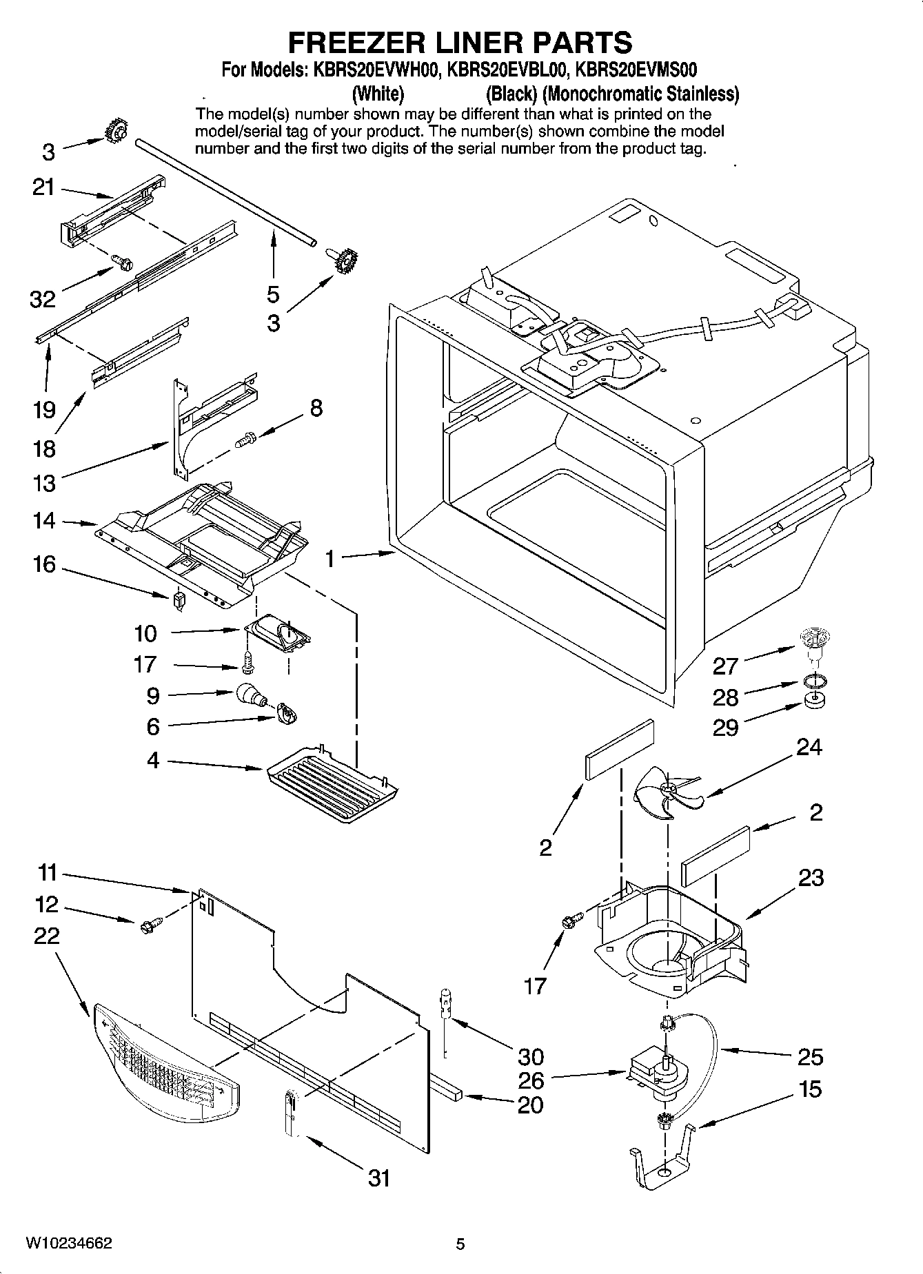 03 - FREEZER LINER PARTS