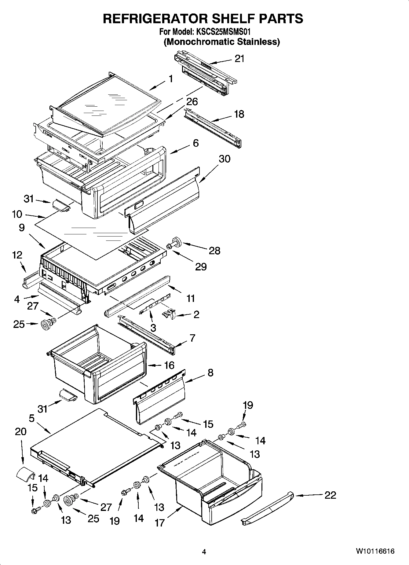 03 - REFRIGERATOR SHELF PARTS