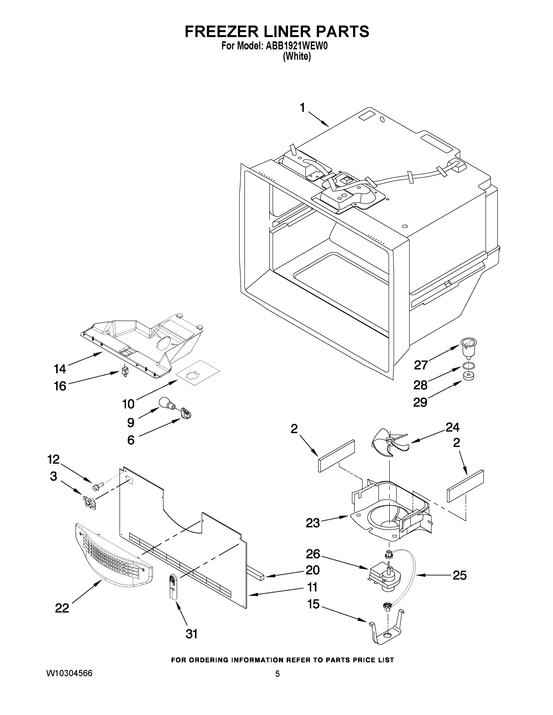 03 - FREEZER LINER PARTS