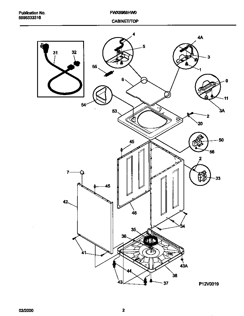 02 - P12V0019 WSHR CAB,TOP