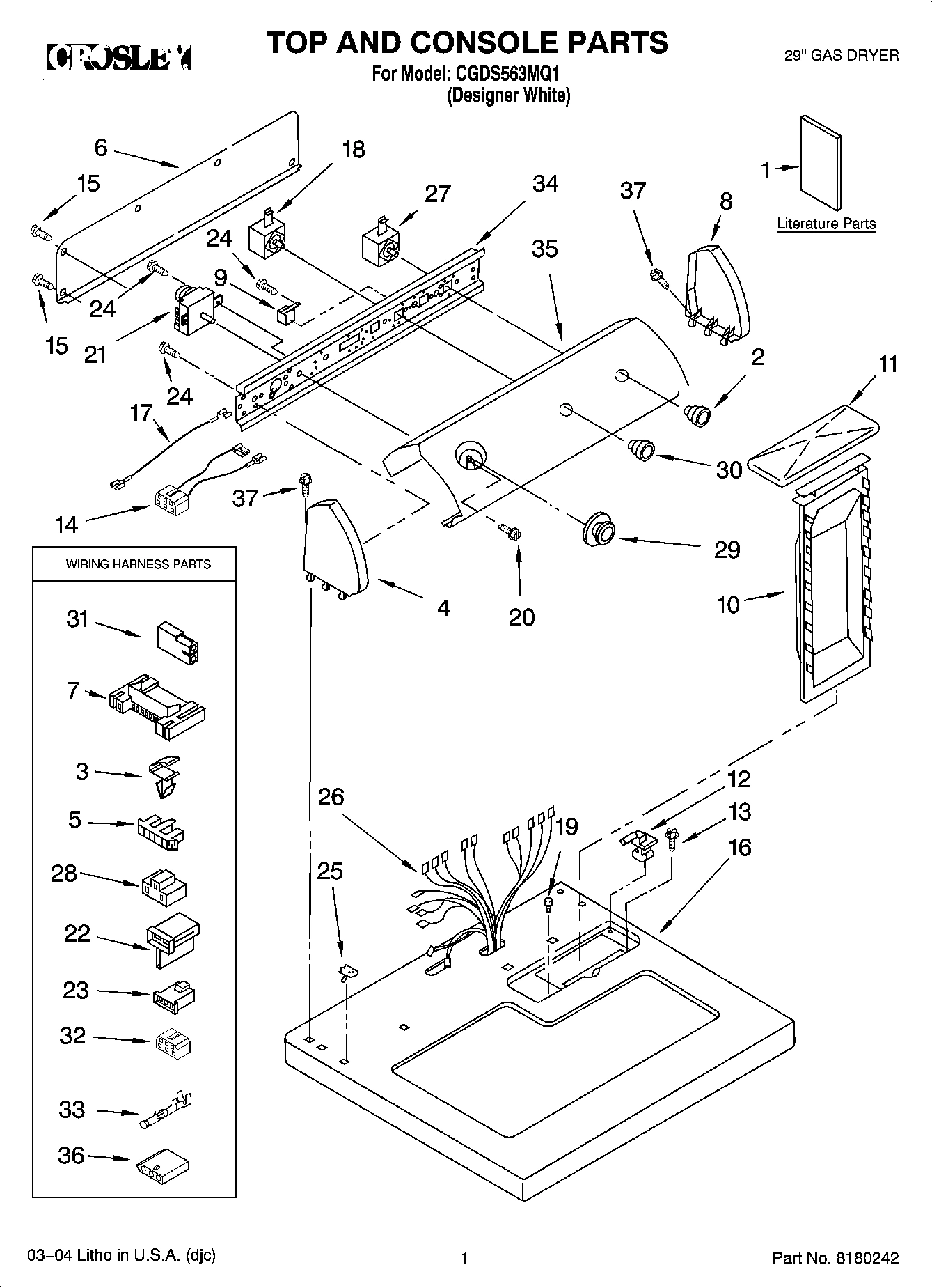 01 - TOP AND CONSOLE PARTS