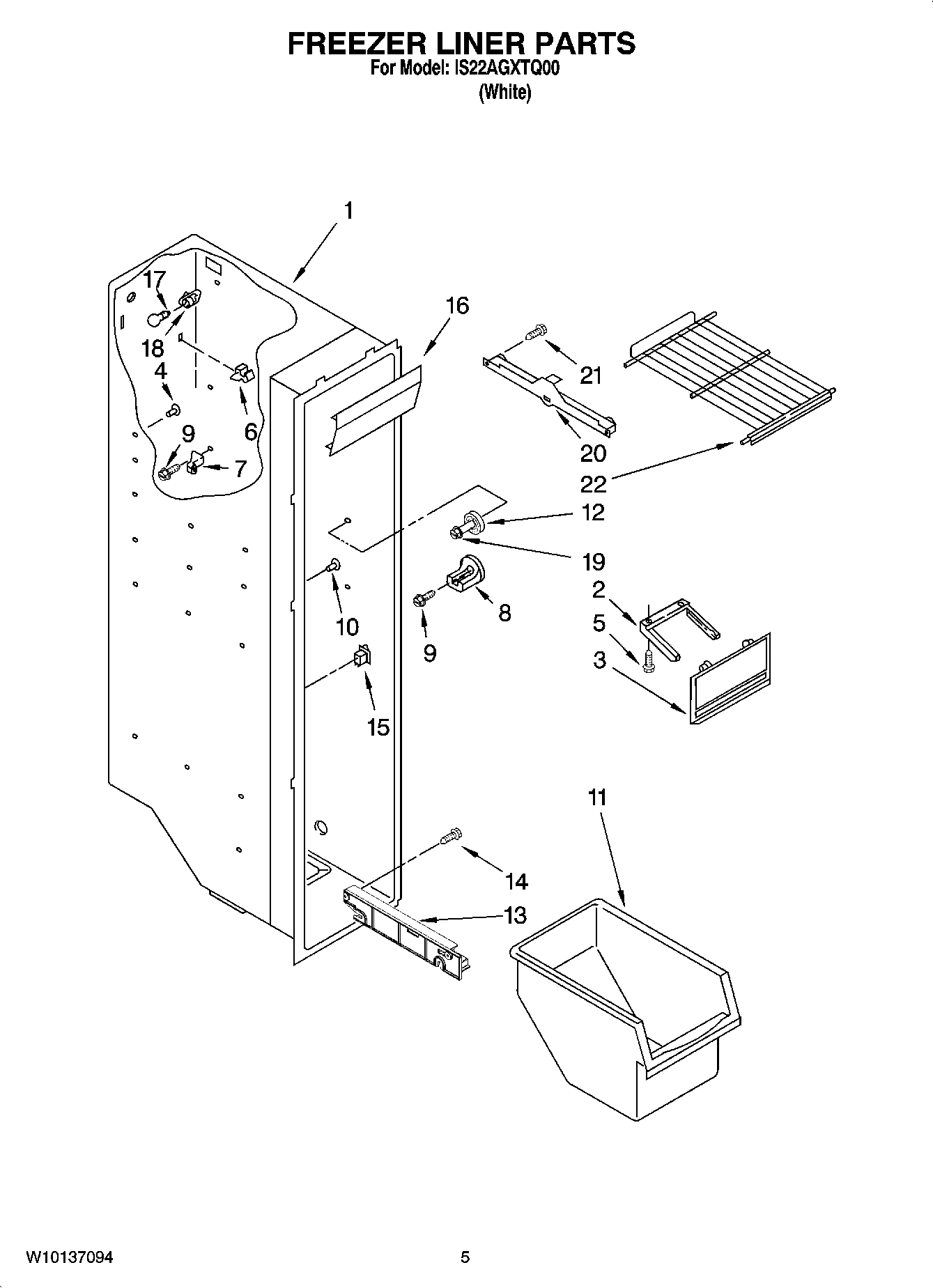 04 - FREEZER LINER PARTS
