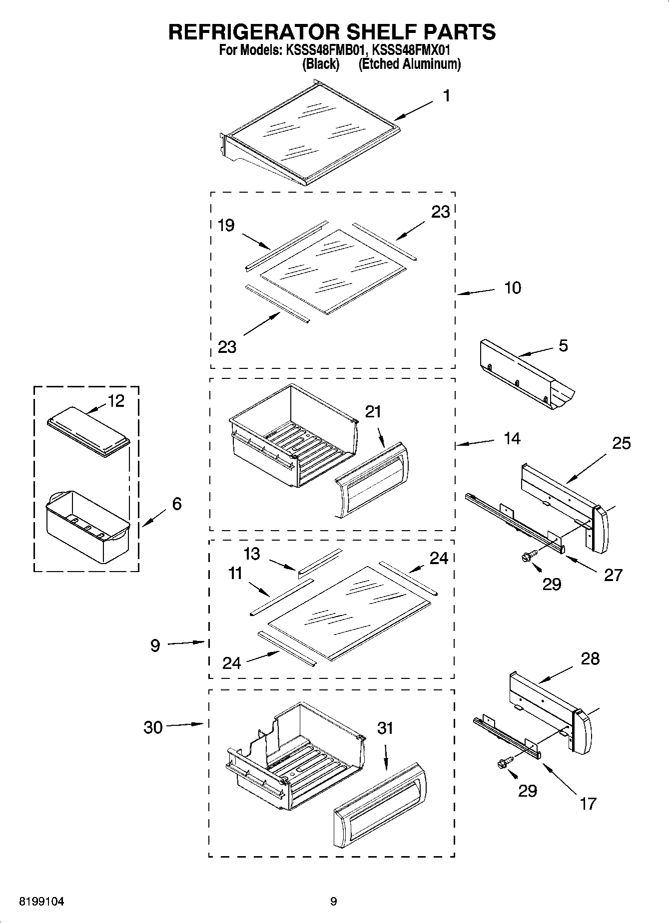 07 - REFRIGERATOR SHELF PARTS