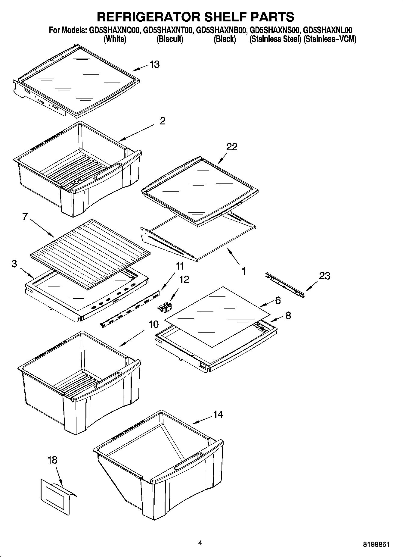 03 - REFRIGERATOR SHELF PARTS